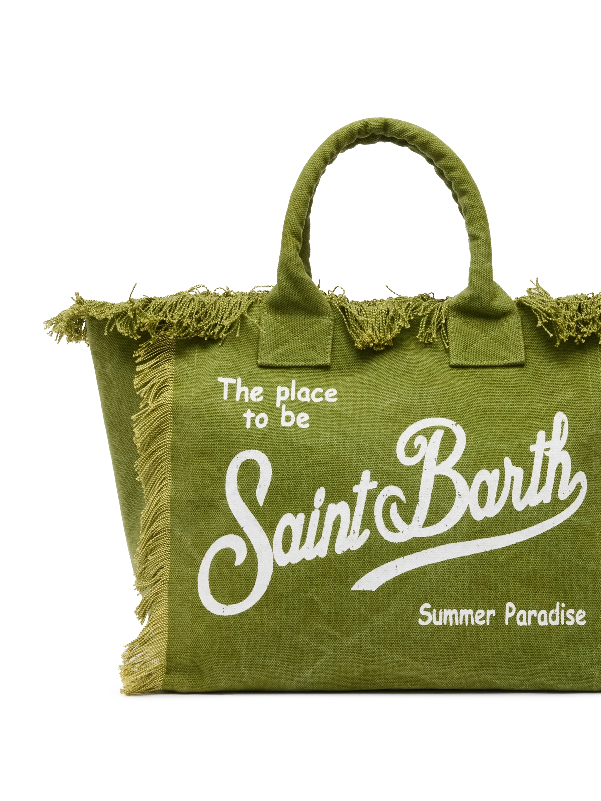 Borsa a spalla Vanity in canvas di cotone verde militare - Image 3