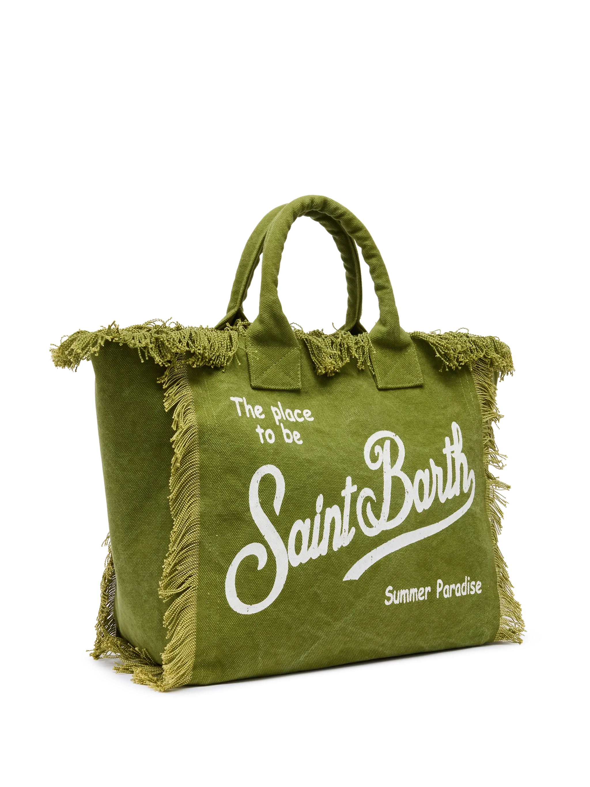 Borsa a spalla Vanity in canvas di cotone verde militare - Image 4