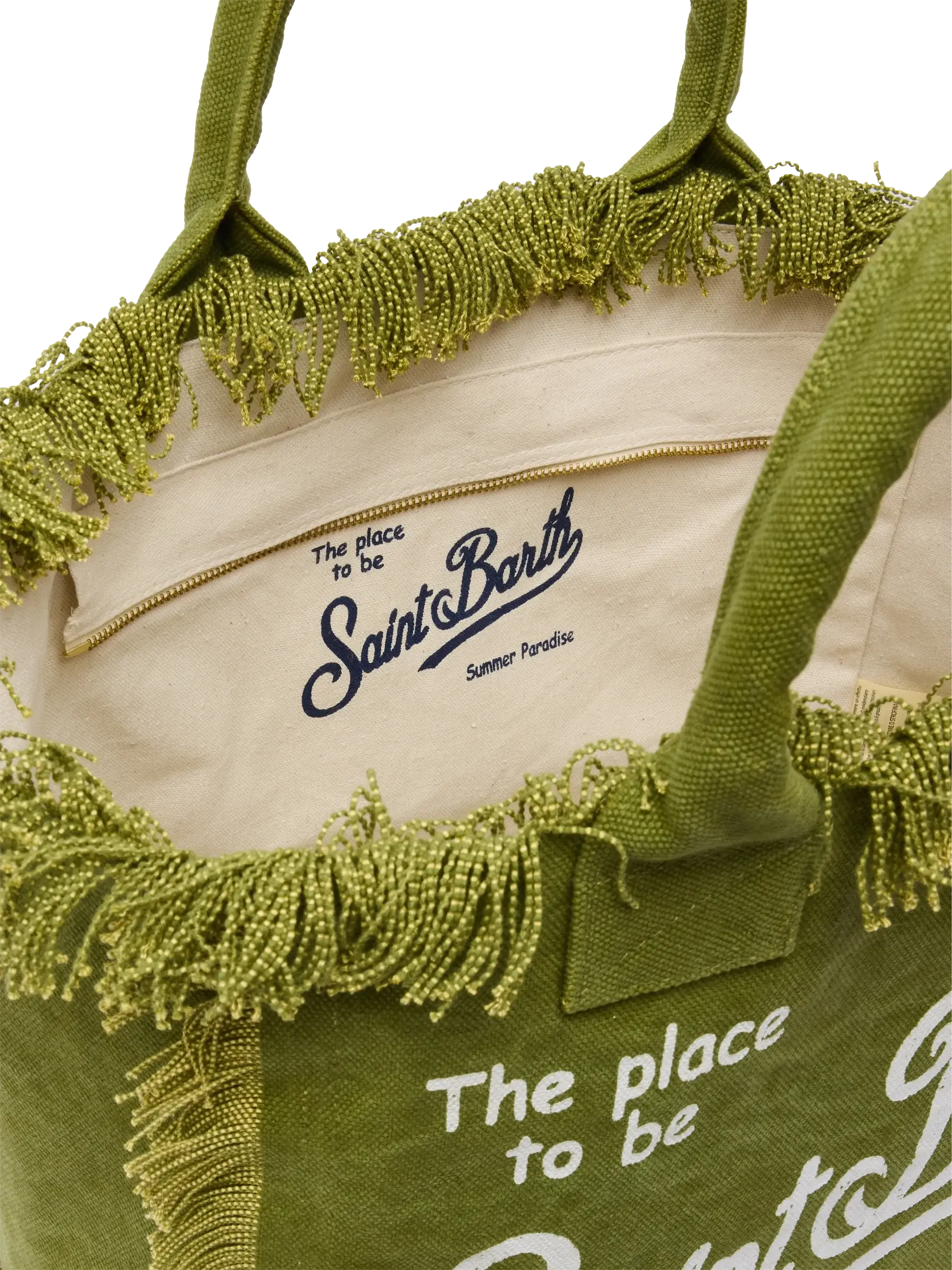 Borsa a spalla Vanity in canvas di cotone verde militare - Image 5