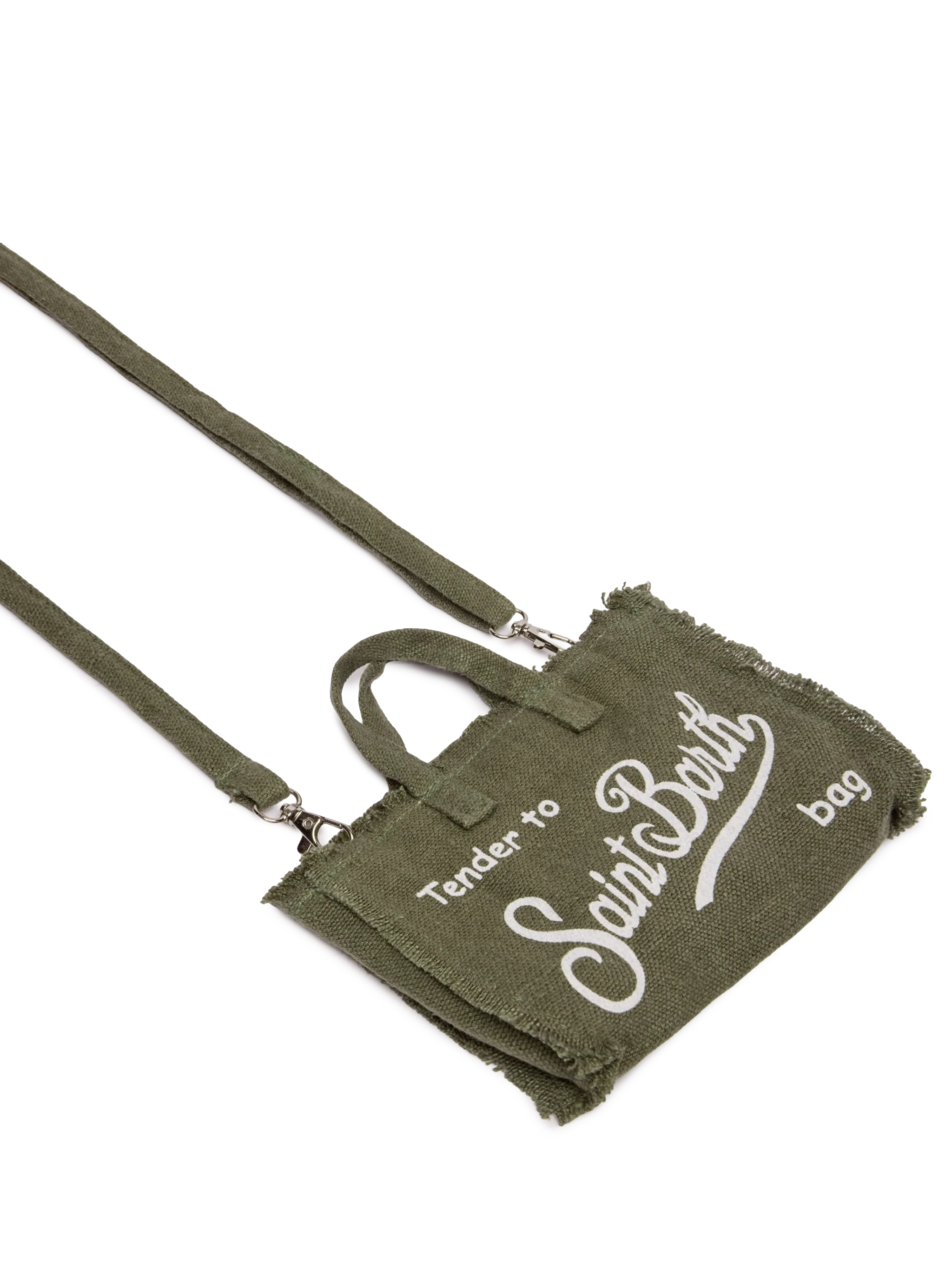 Phone Bag in lino verde militare - Image 3