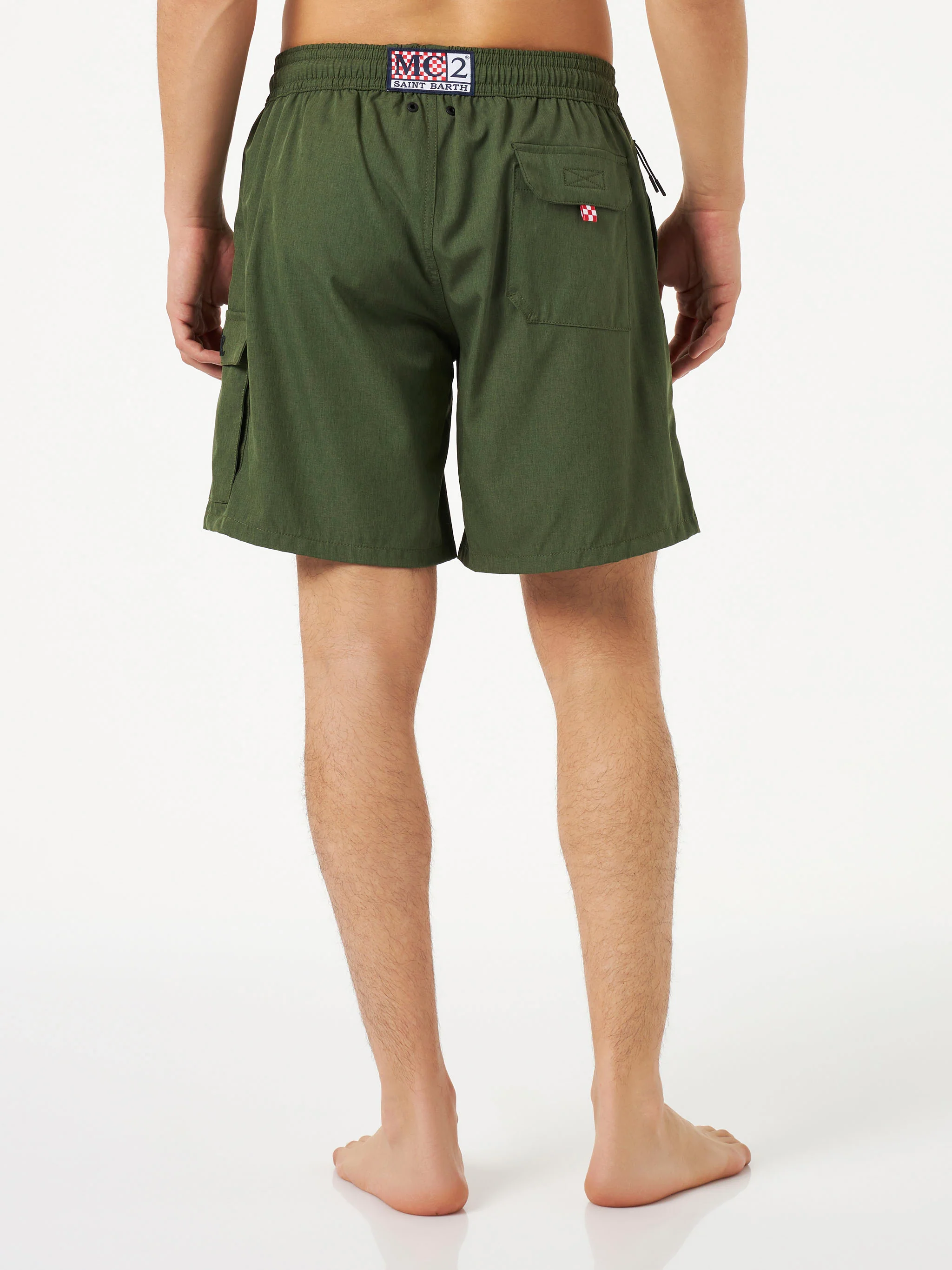Costume mare Comfort elasticizzato verde militare - Image 4