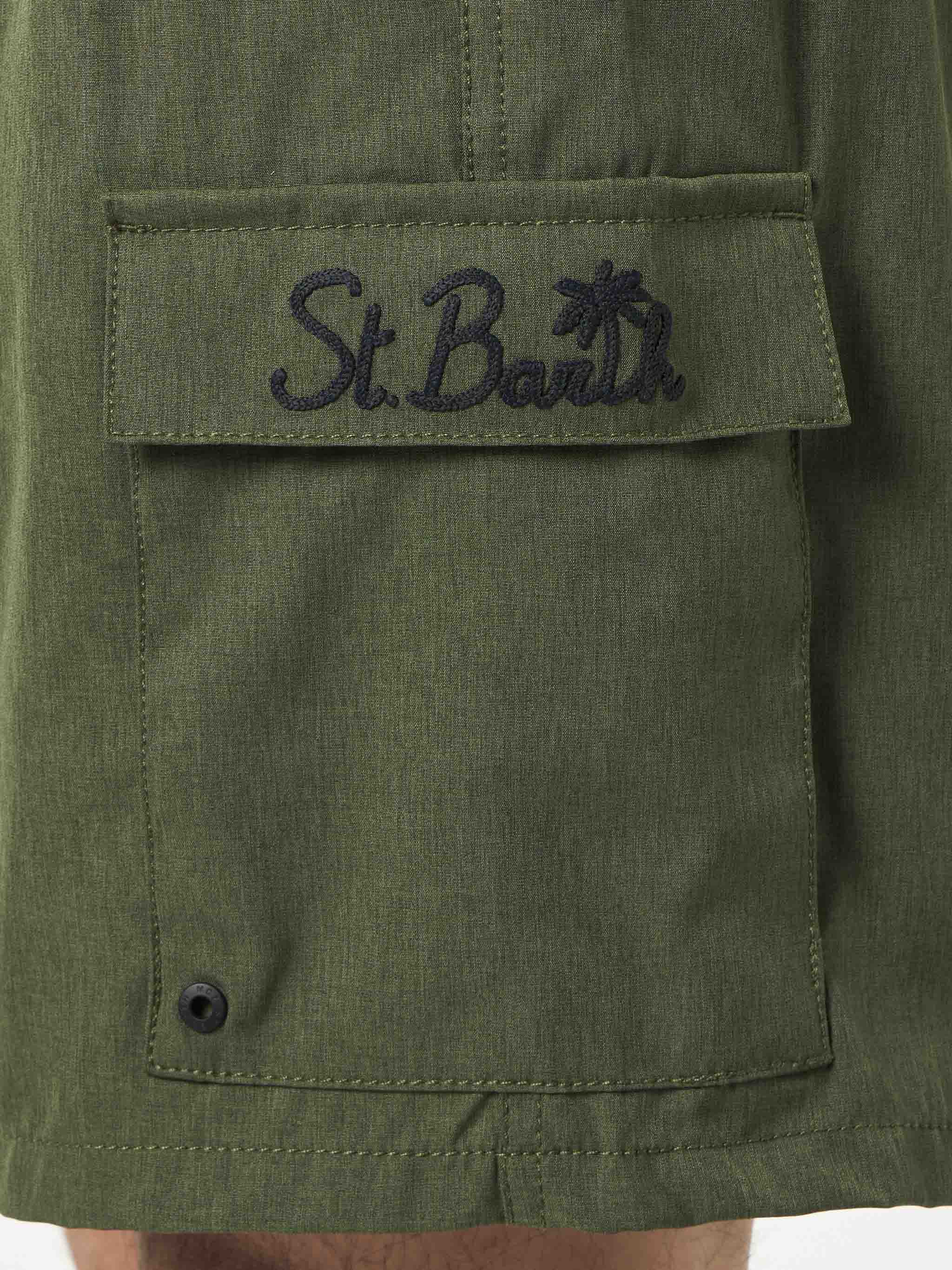 Costume mare Comfort elasticizzato verde militare - Image 5