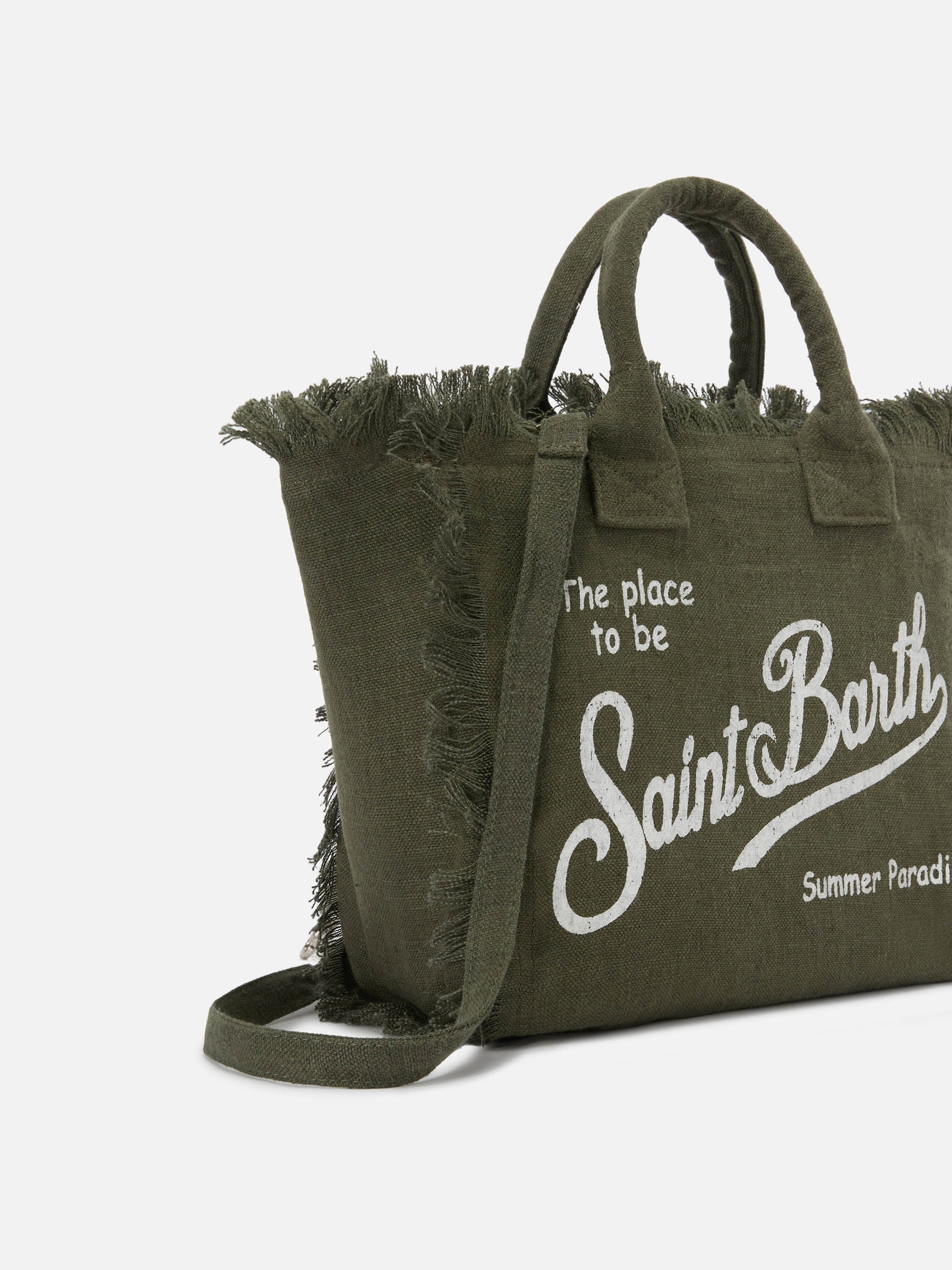 Borsa Colette in lino verde militare tinta unita - Image 2