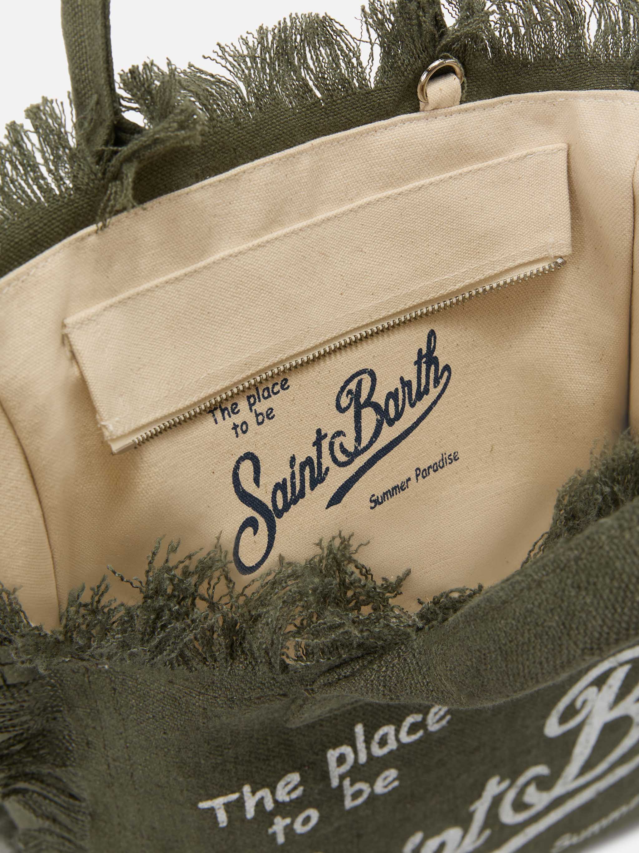 Borsa Colette in lino verde militare tinta unita - Image 3
