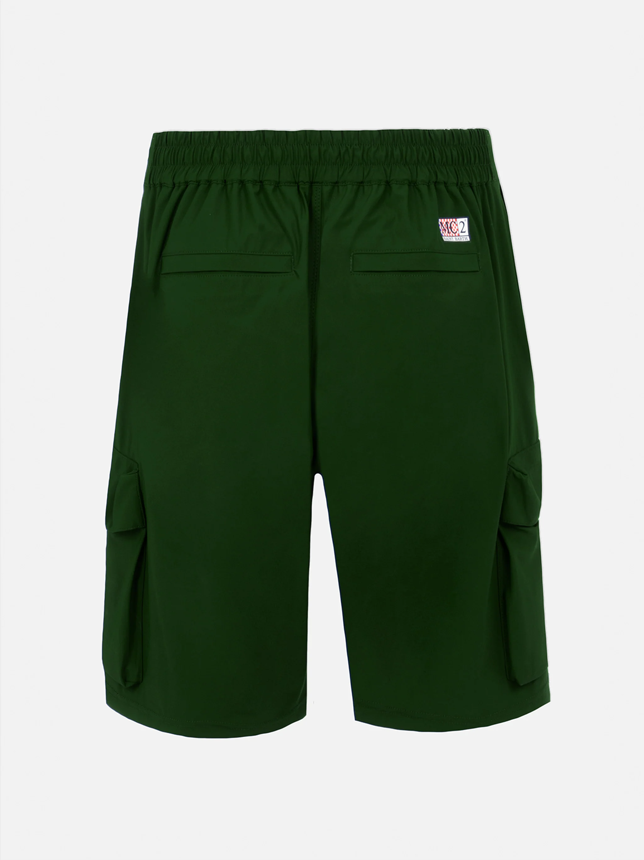 Bermuda da uomo Deck in tessuto tecnico verde militare - Image 2