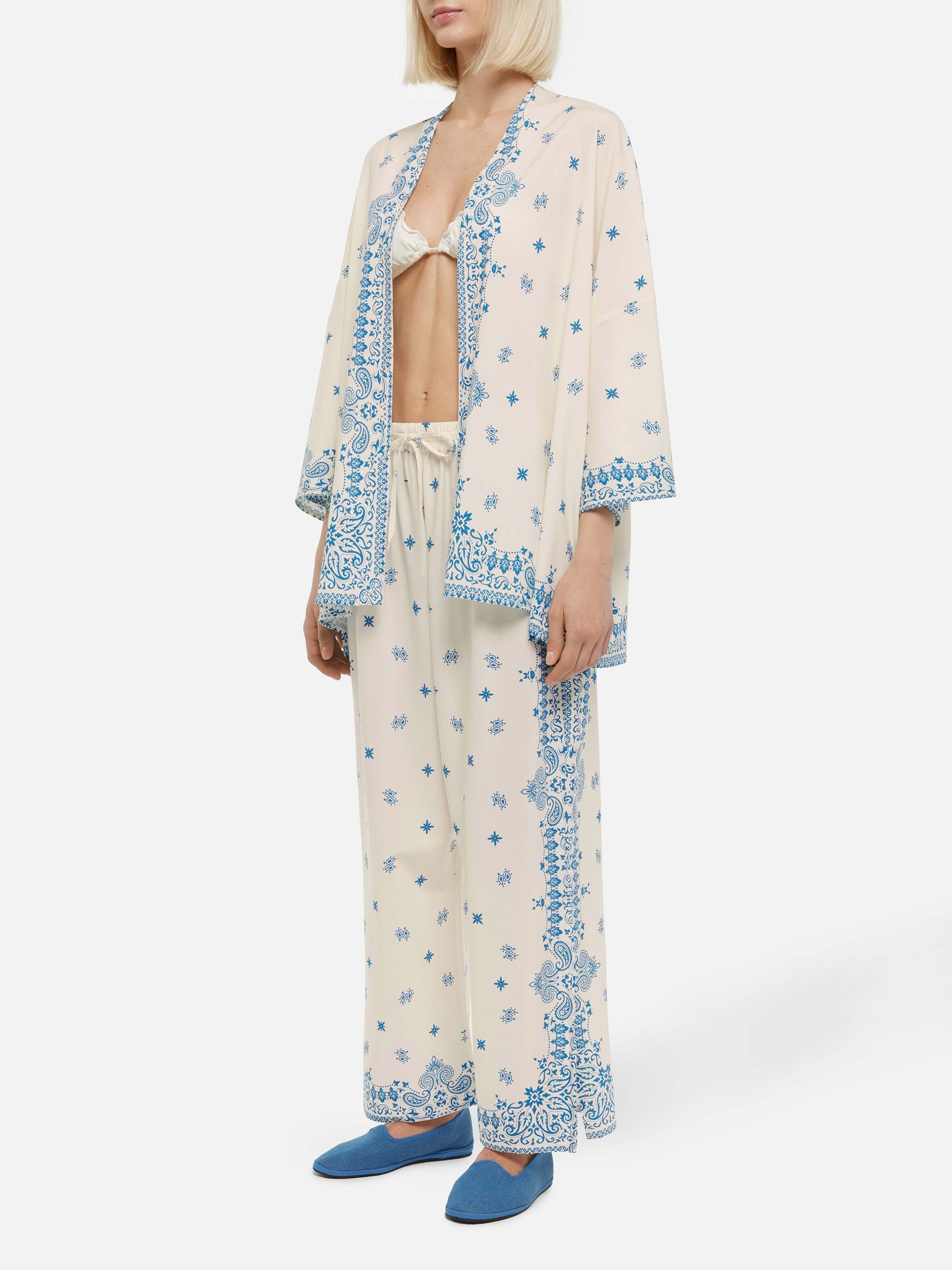 Giacca kimono con stampa bandana piazzata Milos - Image 4
