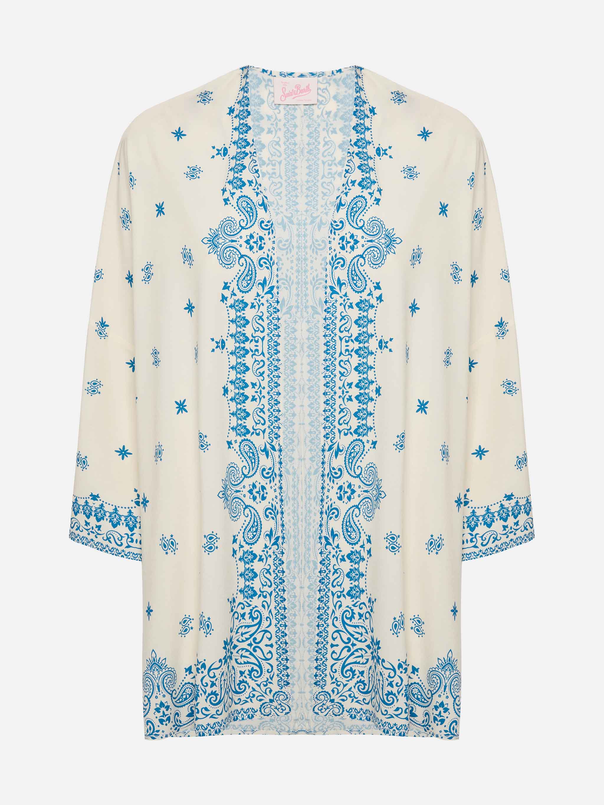 Giacca kimono con stampa bandana piazzata Milos - Image 5