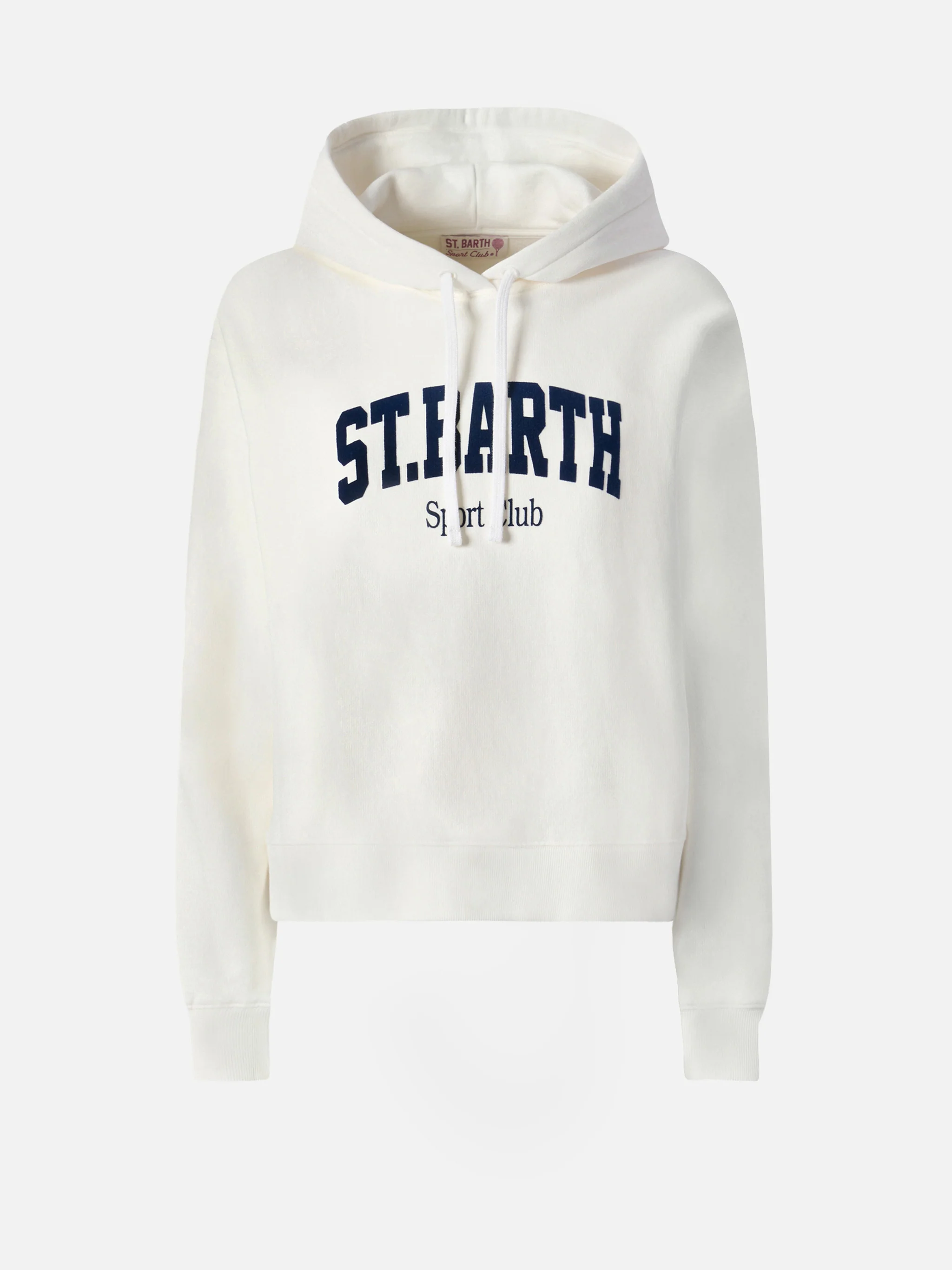 Felpa Mindy in cotone con cappuccio e stampa St. Barth sport club - Image 4