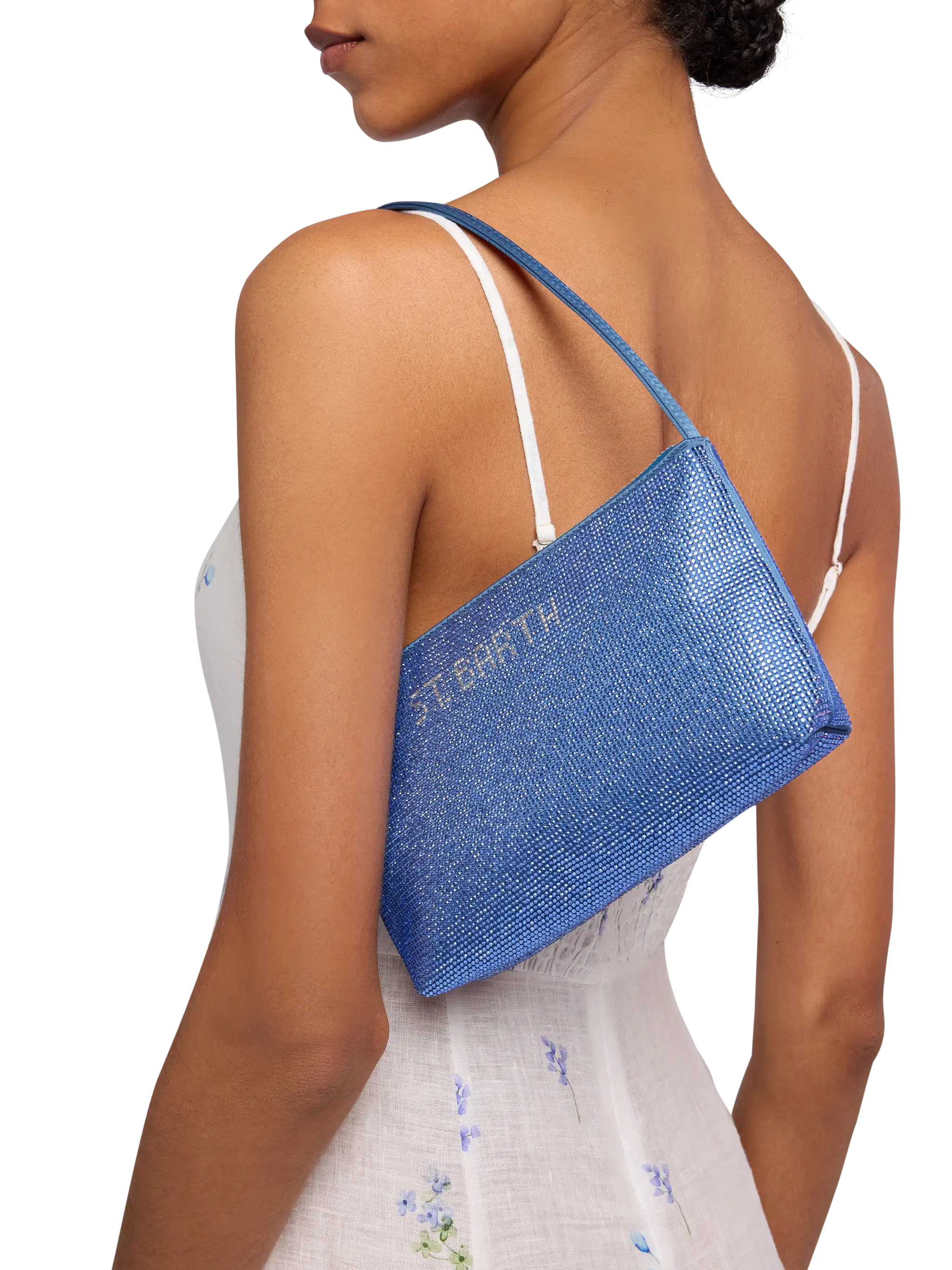 Mini Bag Strassy con strass blu avio - Image 2