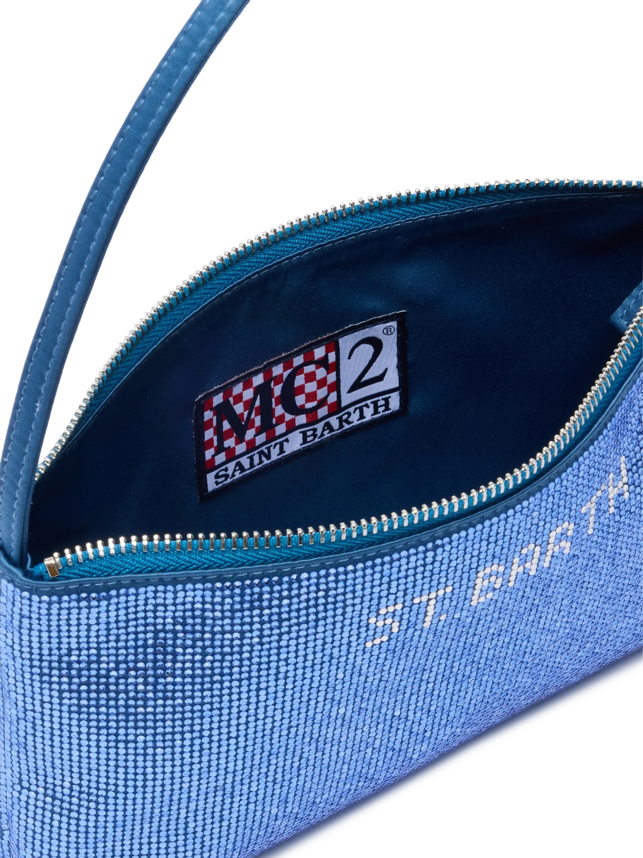 Mini Bag Strassy con strass blu avio - Image 5