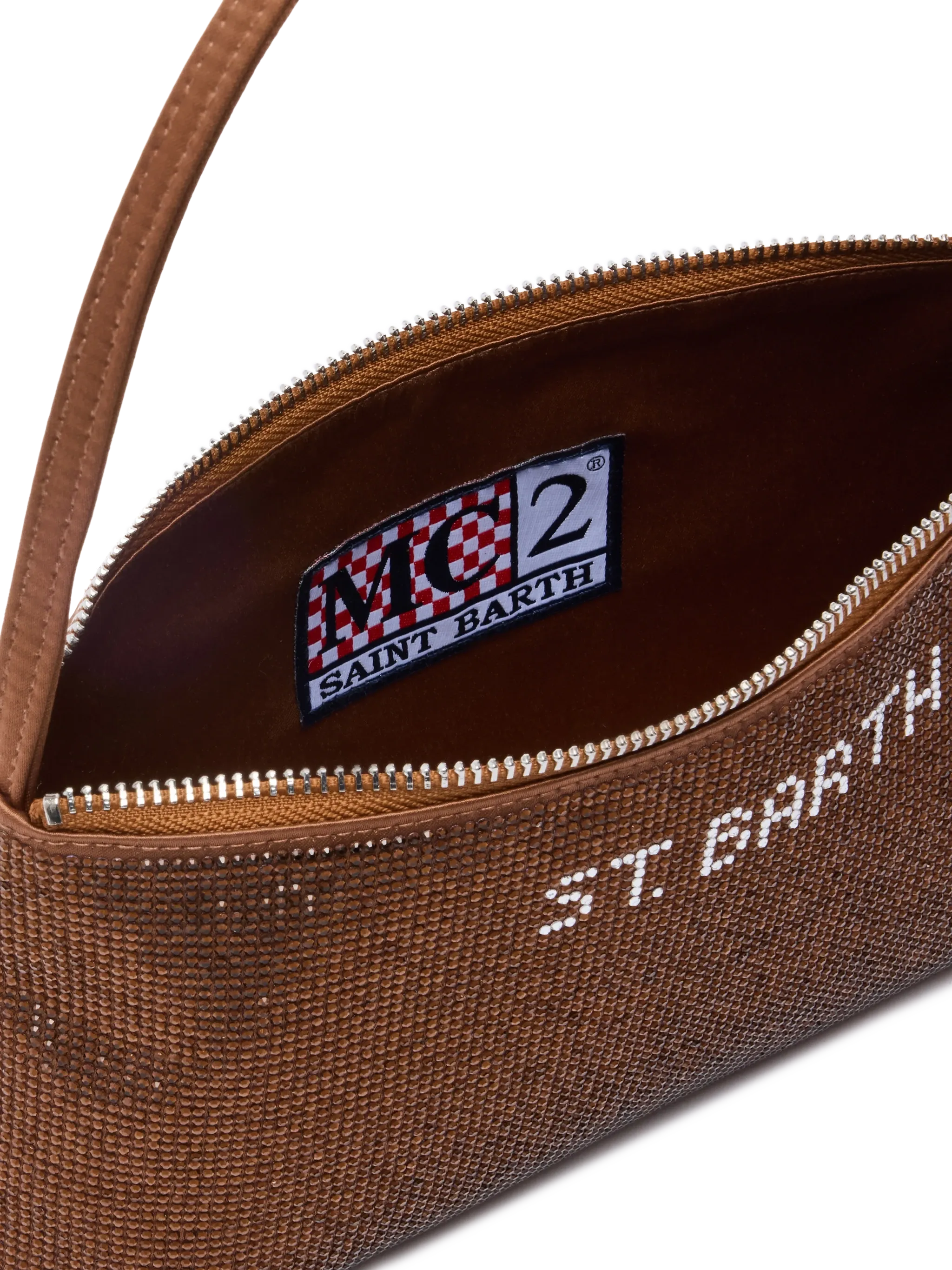 Mini Bag Strassy con strass marroni - Image 5
