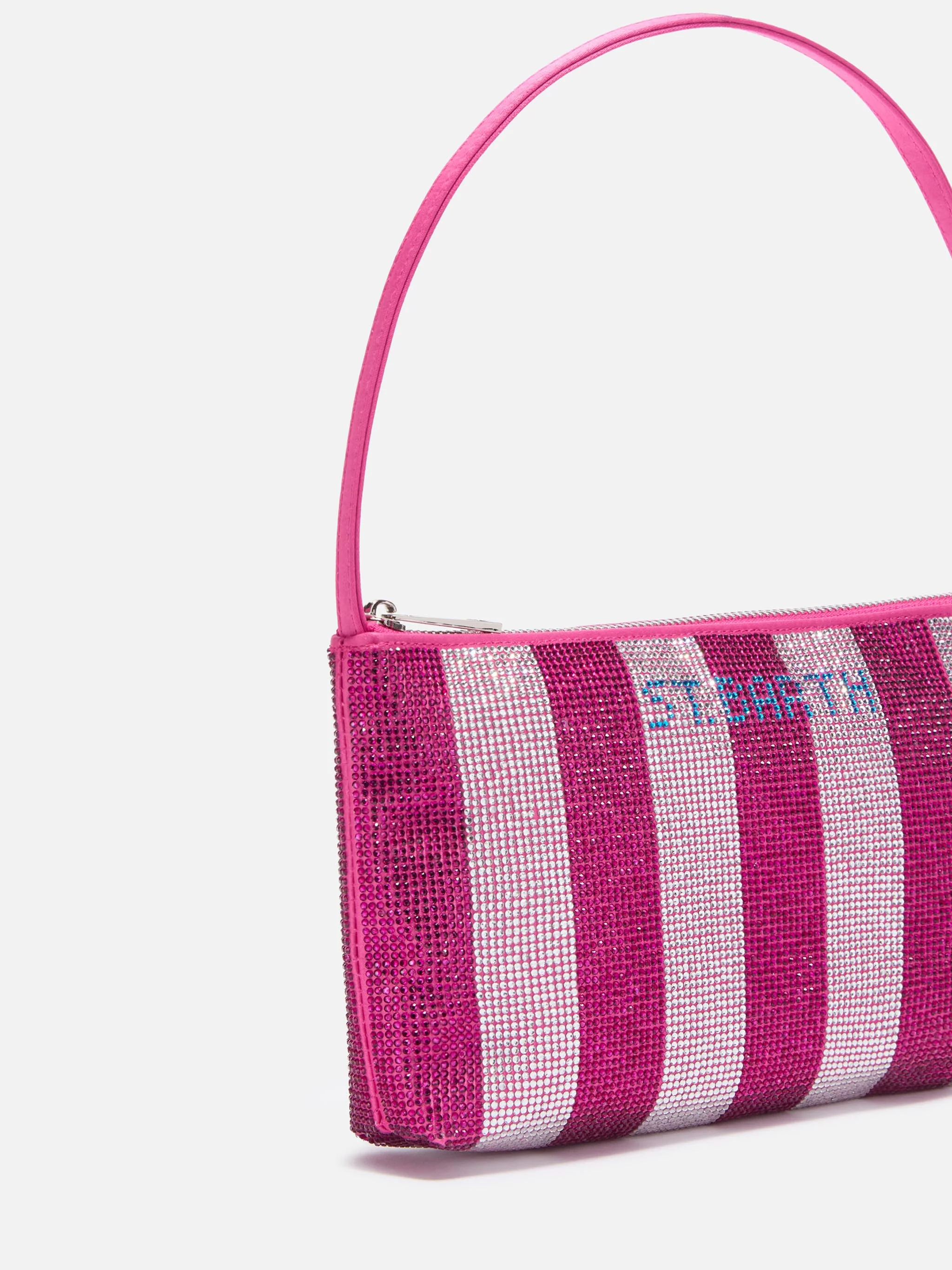 Mini Bag Strassy con strass rosa e argento - Image 3