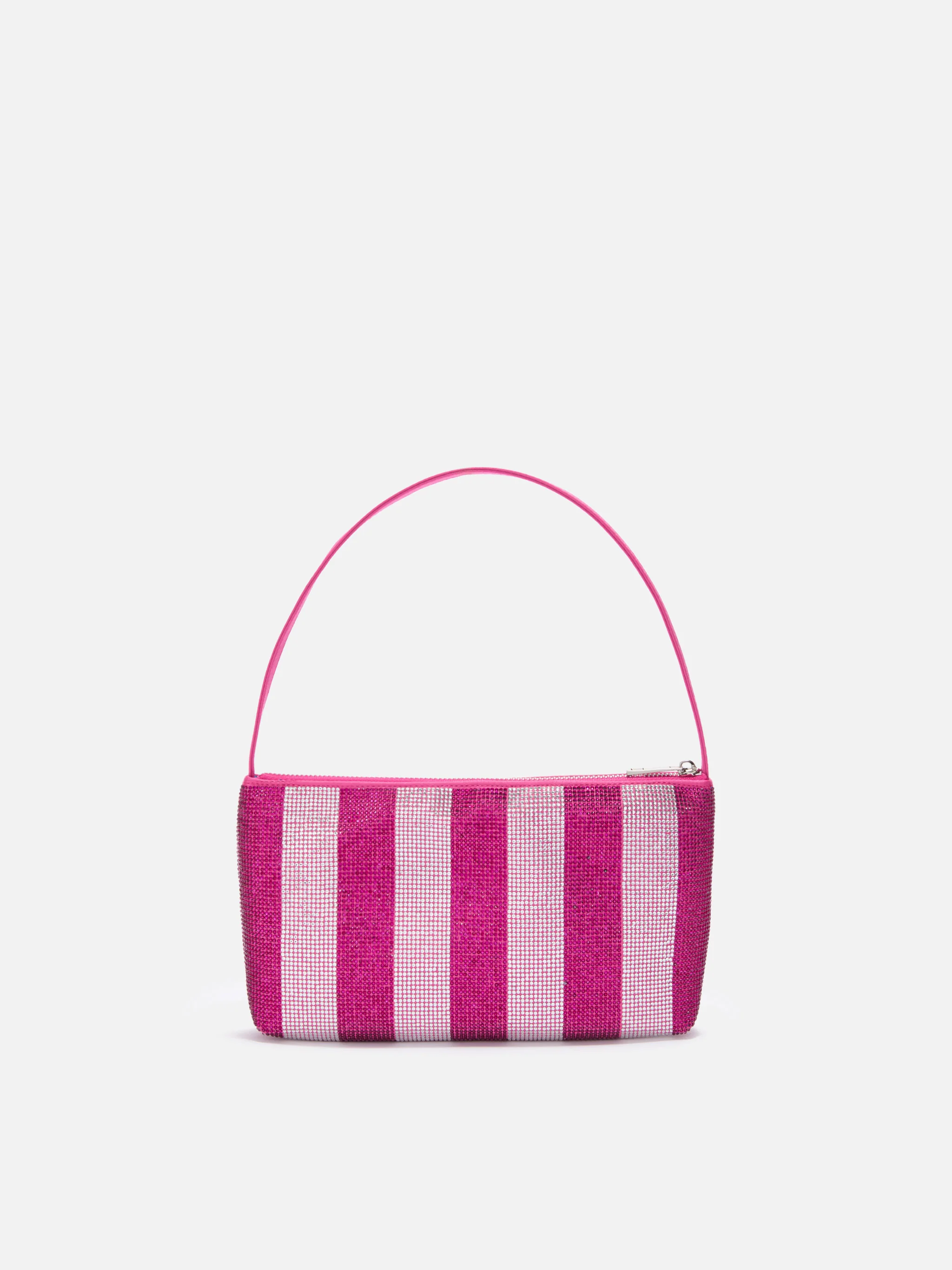 Mini Bag Strassy con strass rosa e argento - Image 4