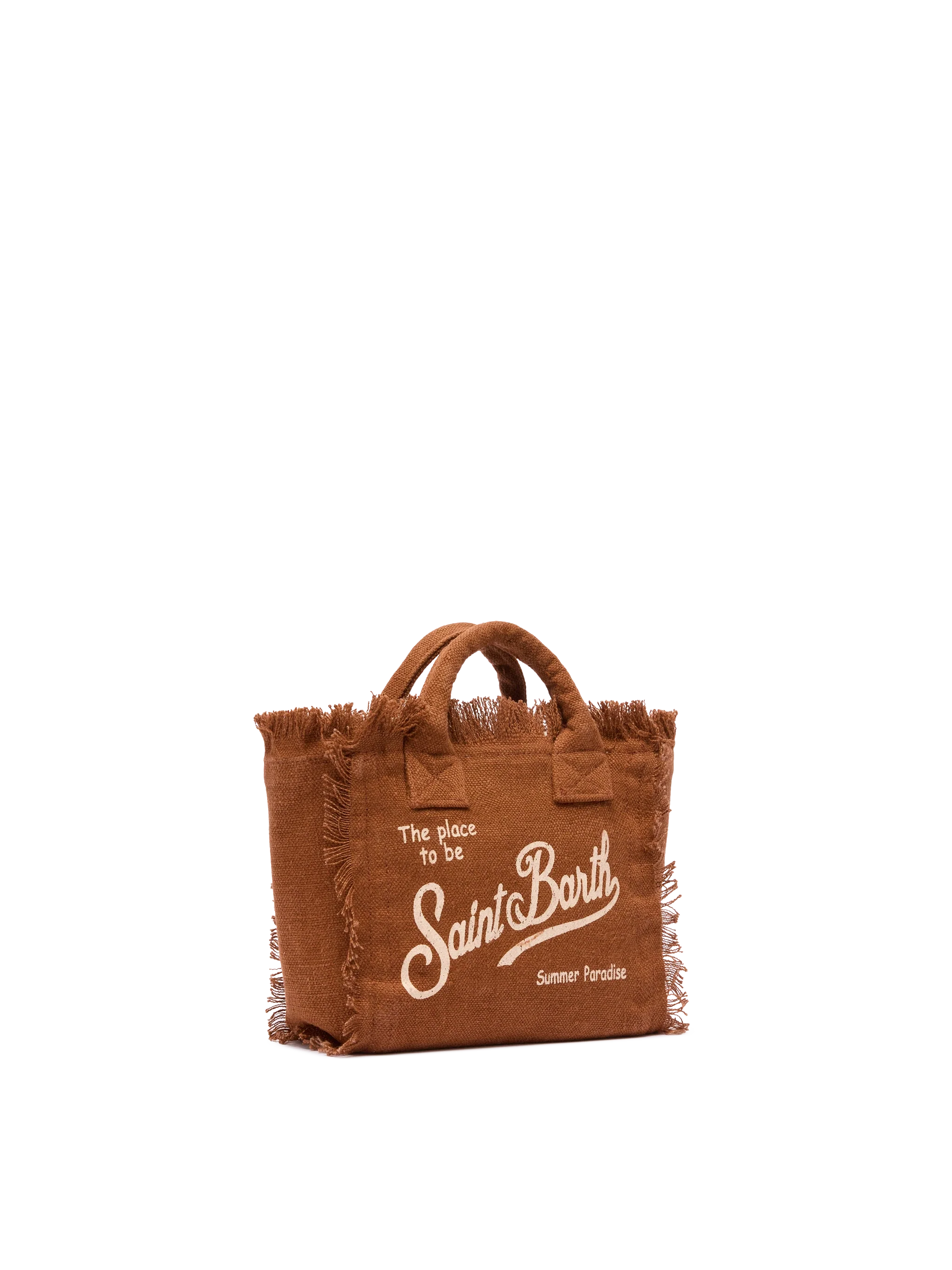 Borsa Mini Vanity in 100% LINO marrone - Image 4