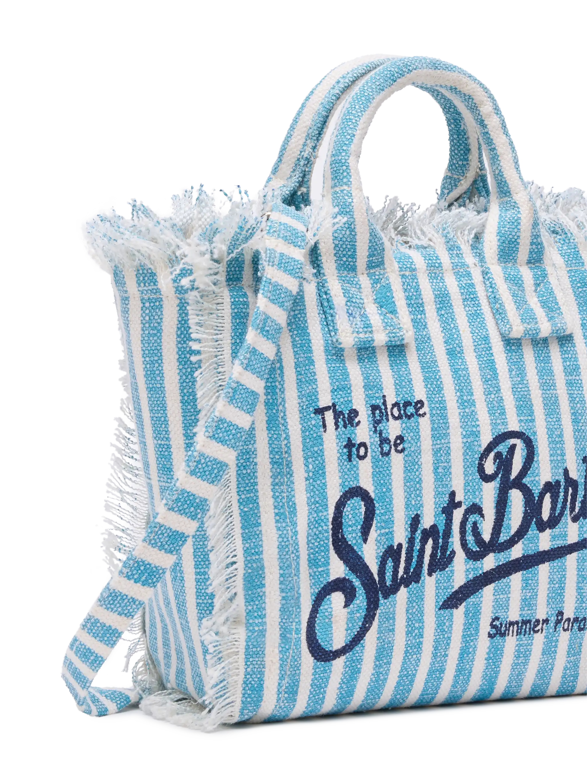 Borsa Mini Vanity in 100% LINO con stampa a righe - Image 3