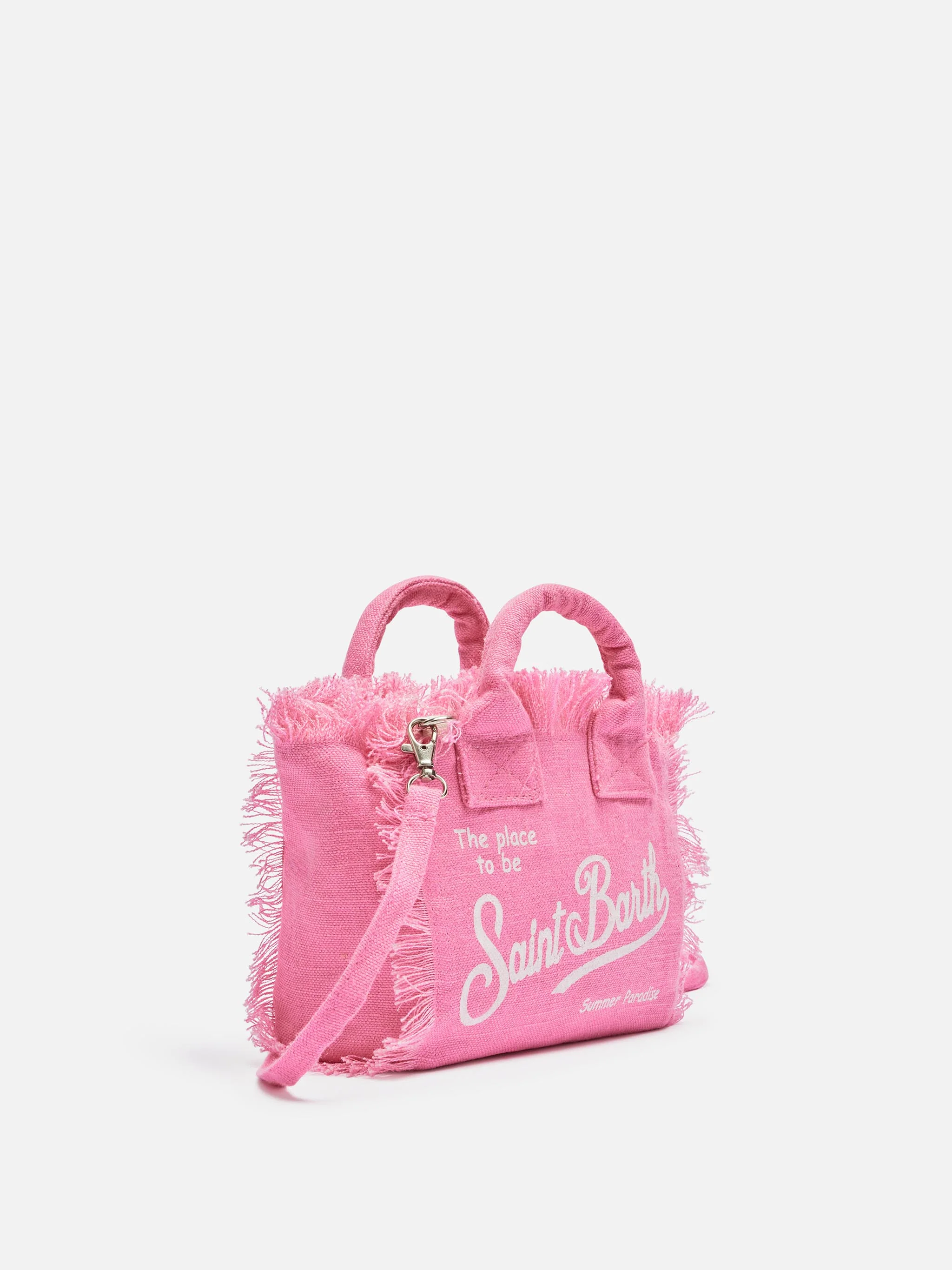 Borsa Mini Vanity in 100% LINO rosa - Image 3