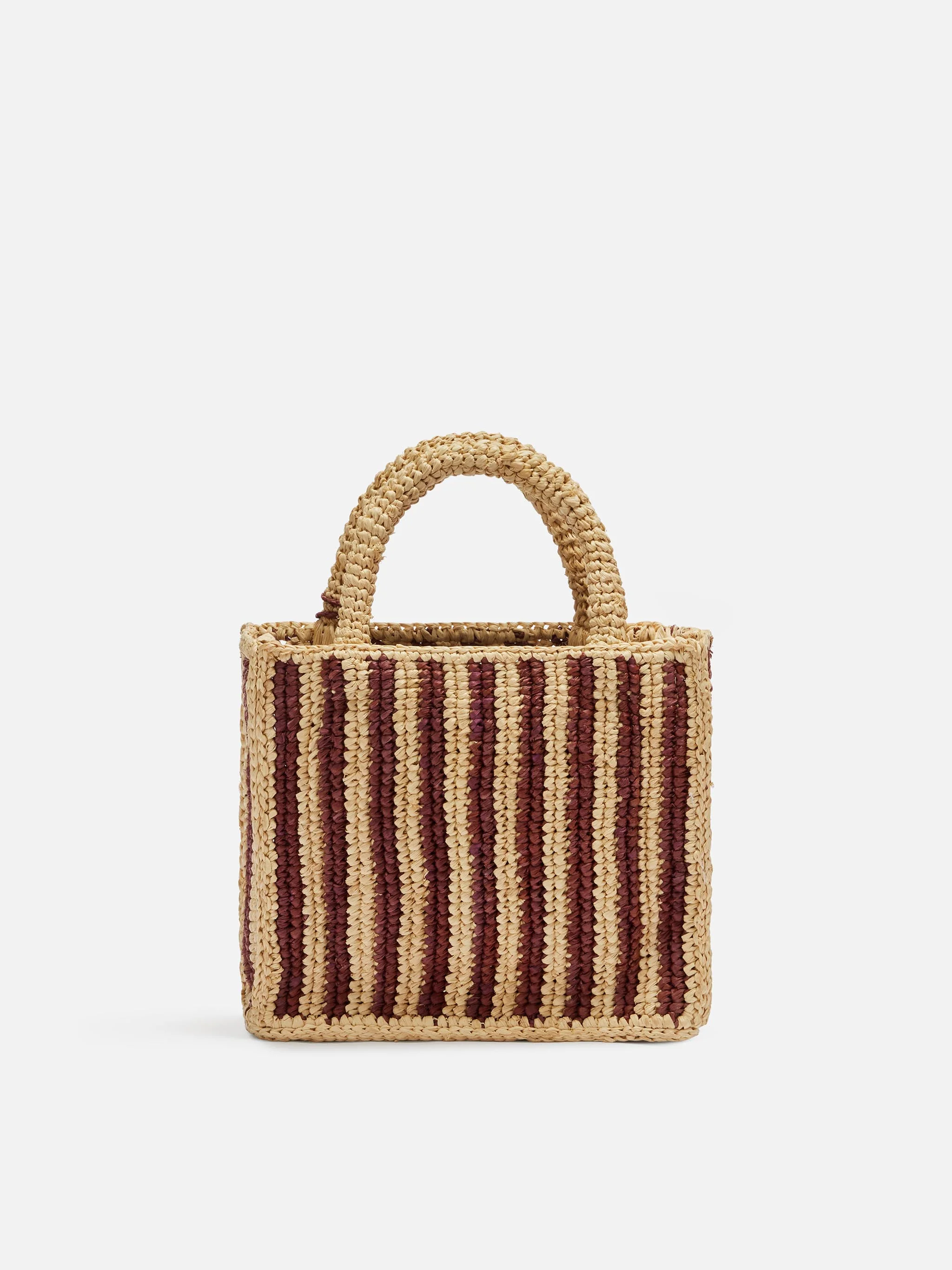 Borsa Mini Vanity Rafia con stampa a righe - Image 5
