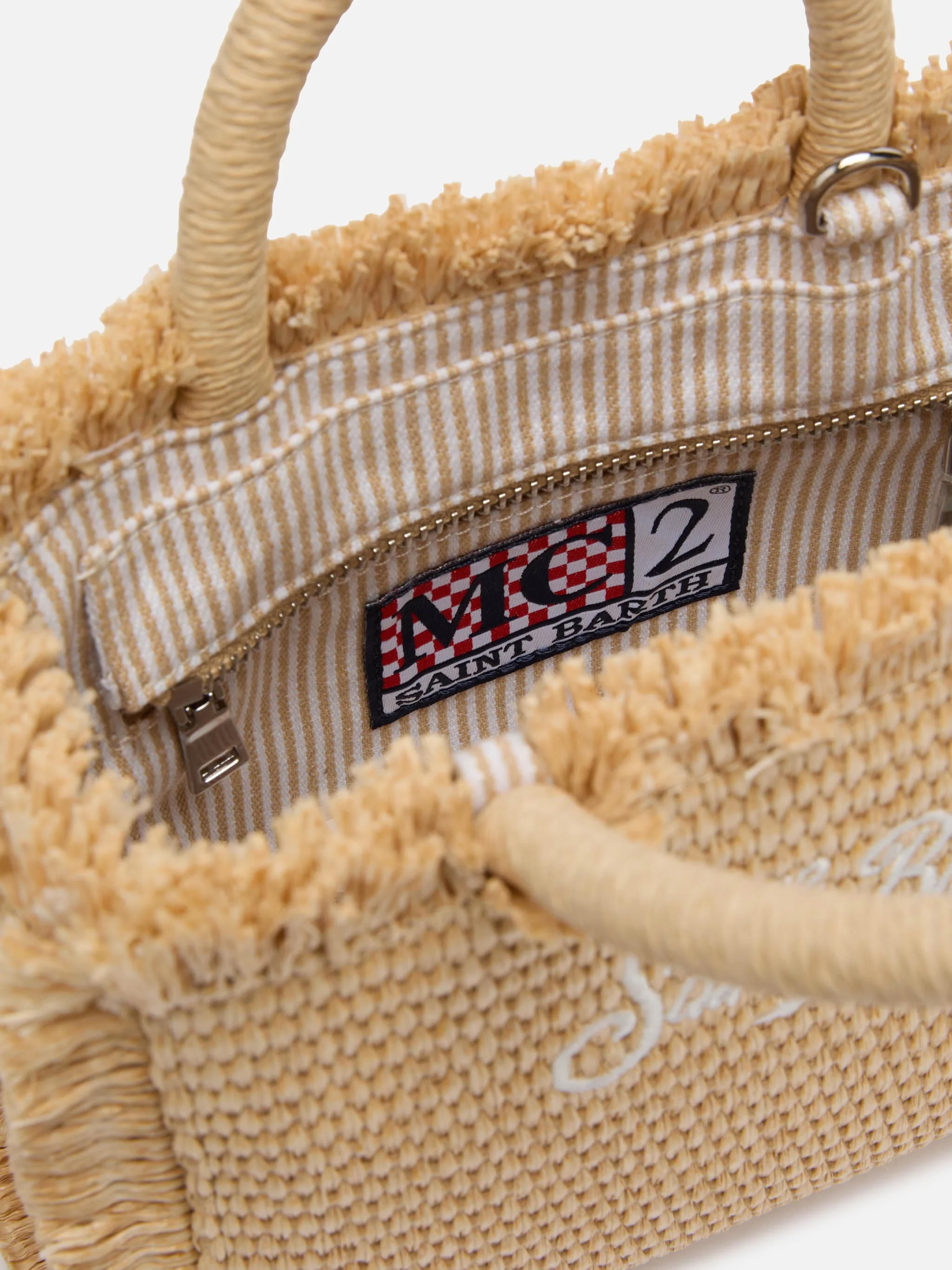 Borsa Mini Vanity beige effetto paglia - Image 6