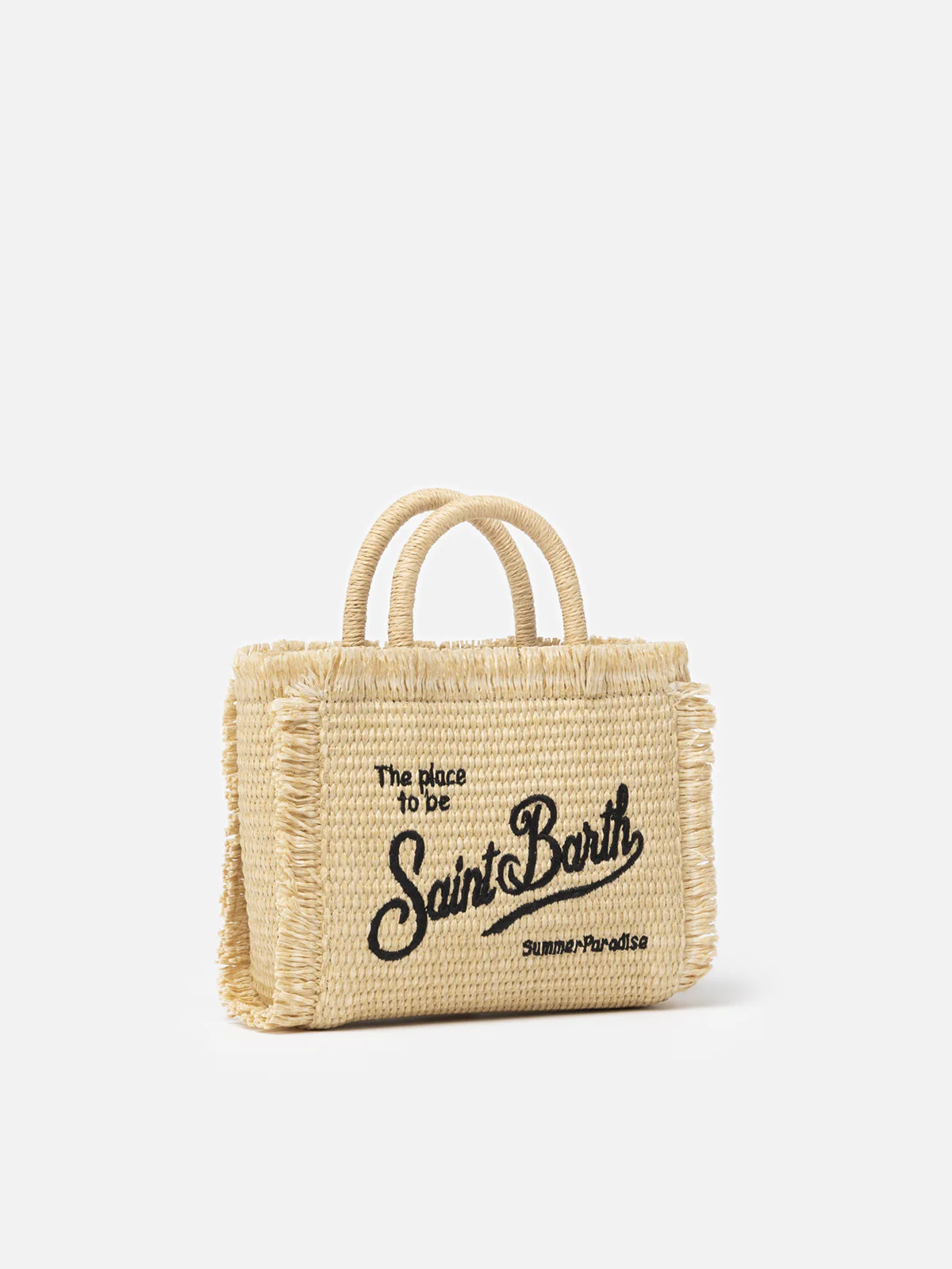 Borsa Mini Vanity beige effetto paglia - Image 3