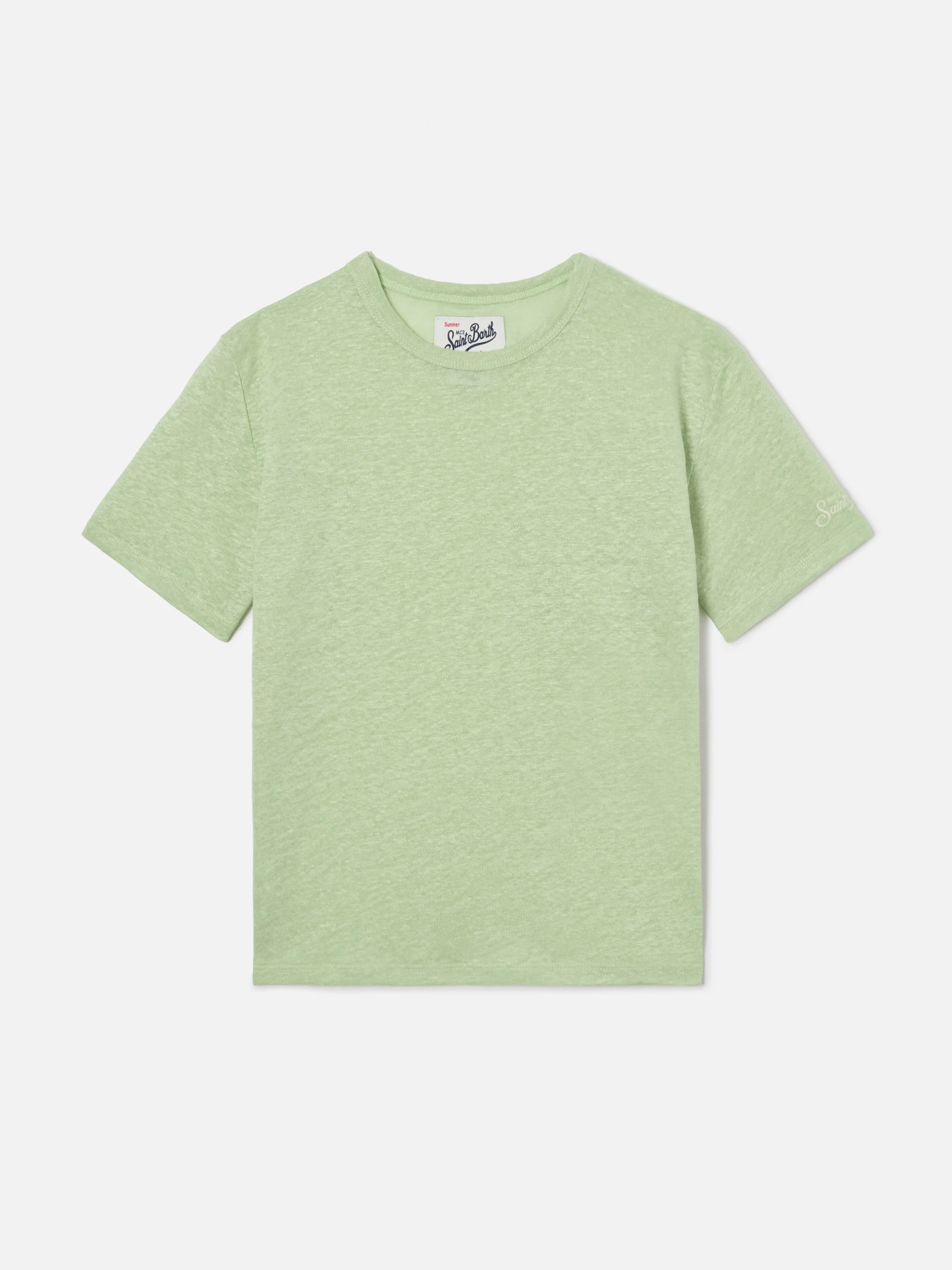 T-shirt Alex in puro lino verde menta