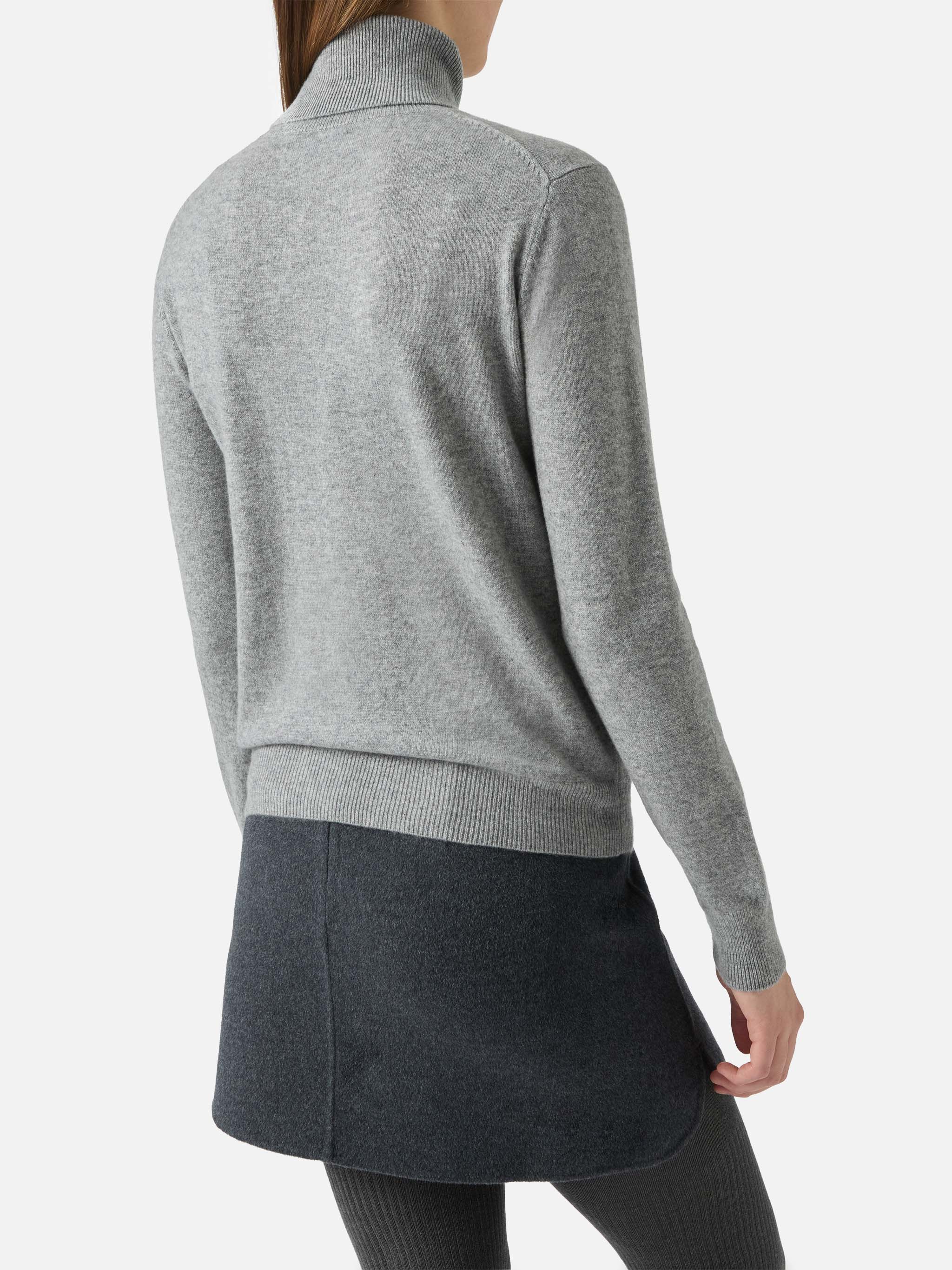 Dolcevita  Moody in cashmere grigio melange con ricamo St. Barth - Image 3