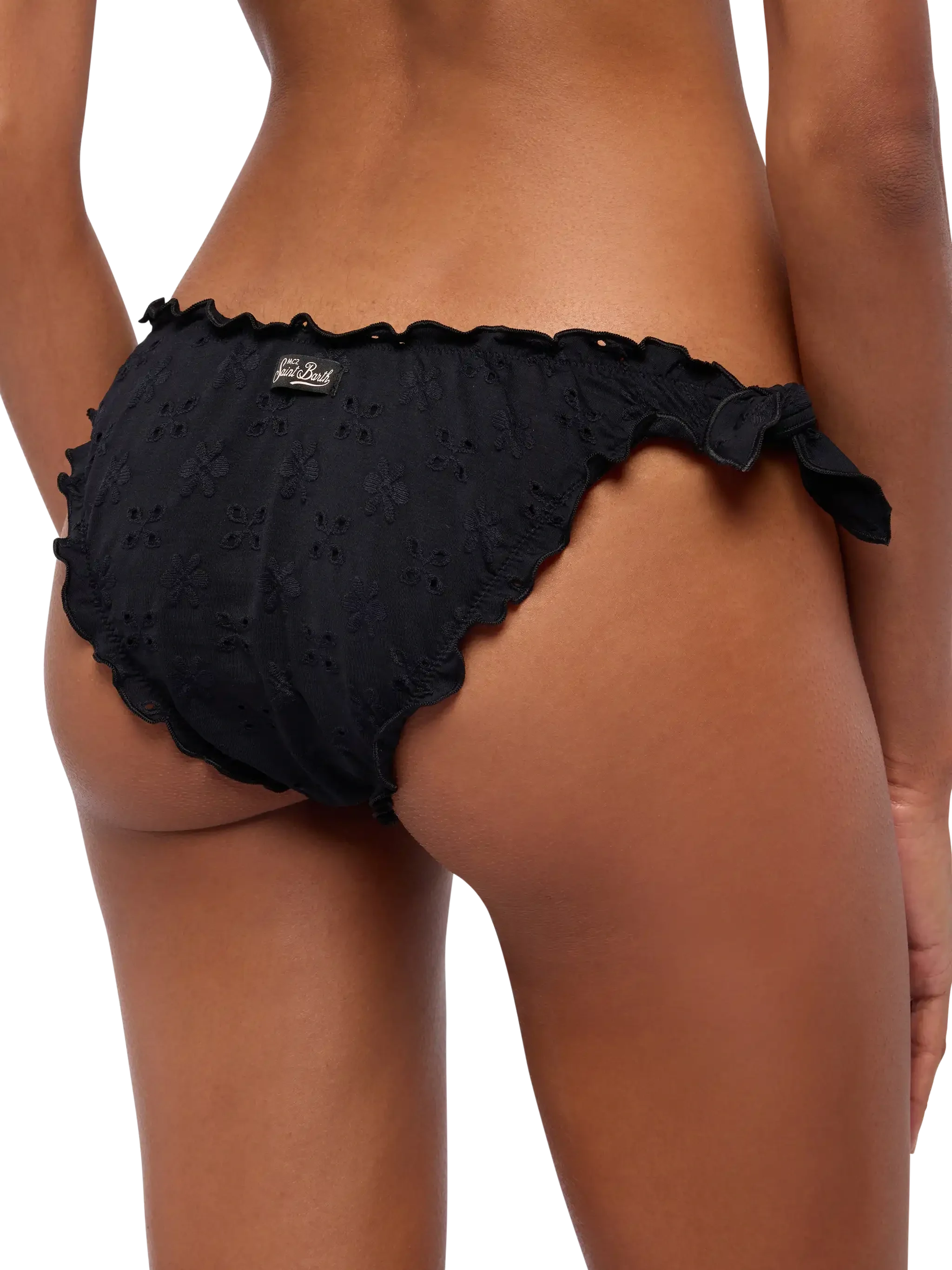 Bikini classico a triangolo Sagittarius Moon in pizzo Sangallo nero - Image 6