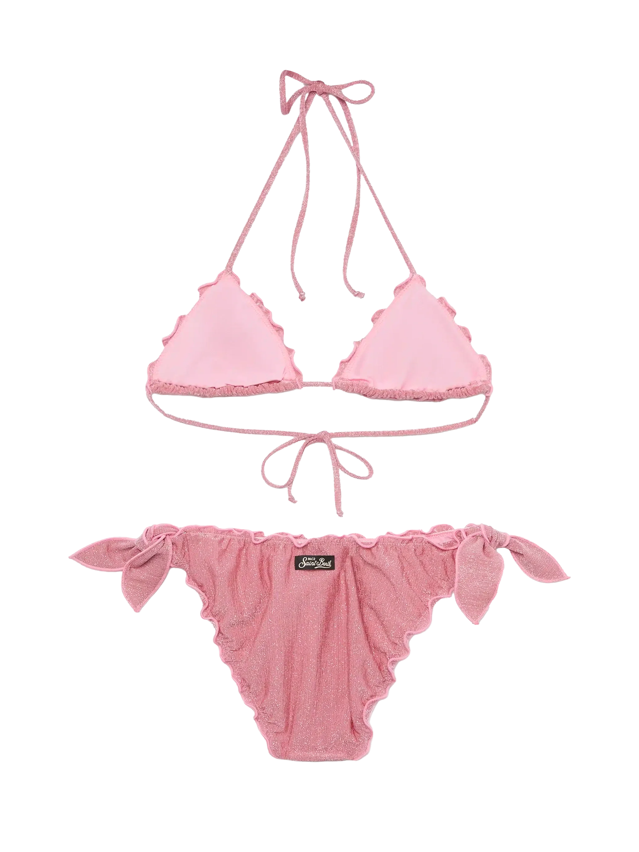 Bikini classico a triangolo Sagittarius Moon in lurex rosa - Image 4
