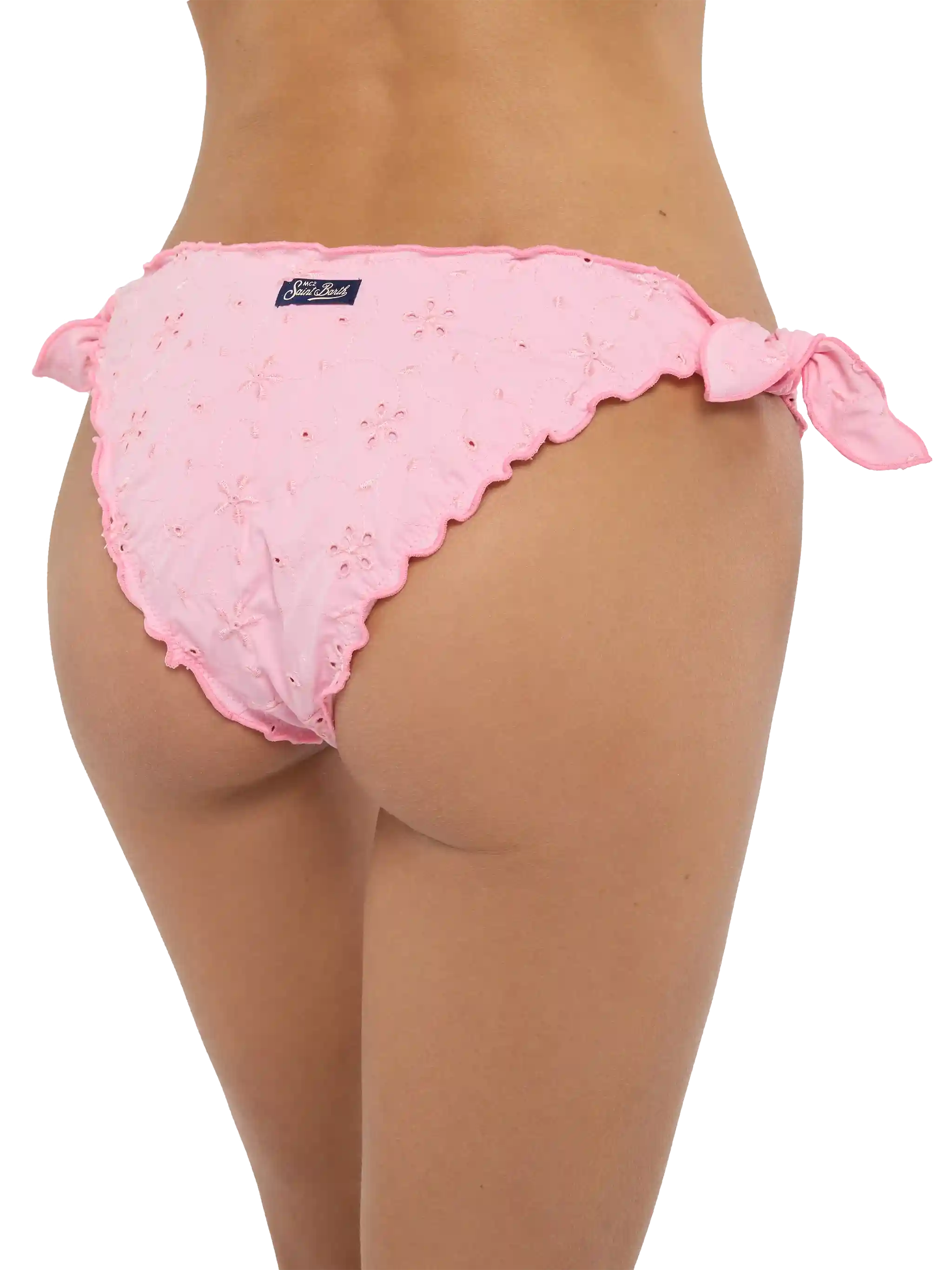 Moon slip mare classico in pizzo Sangallo color rosa - Image 3