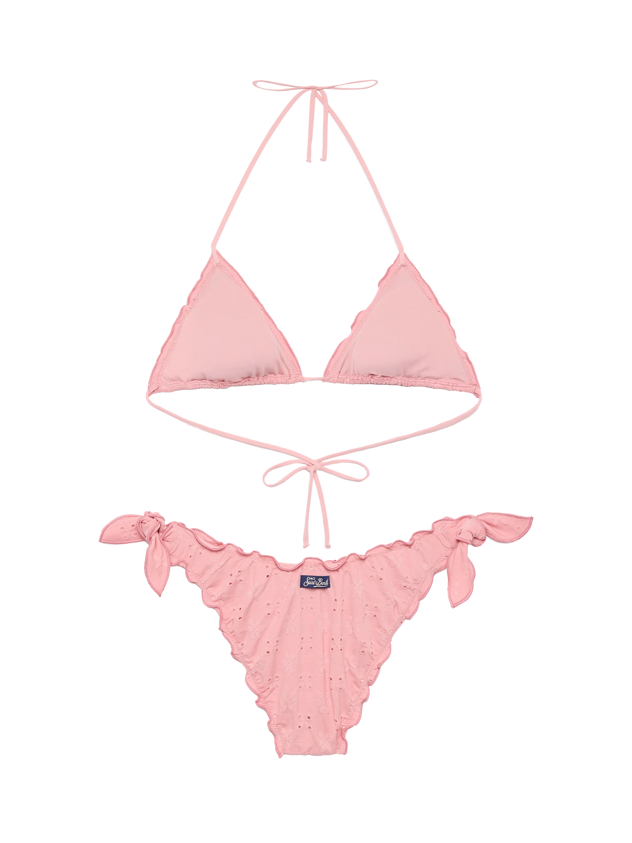 Bikini classico a triangolo Sagittarius Moon in pizzo Sangallo rosa - Image 3