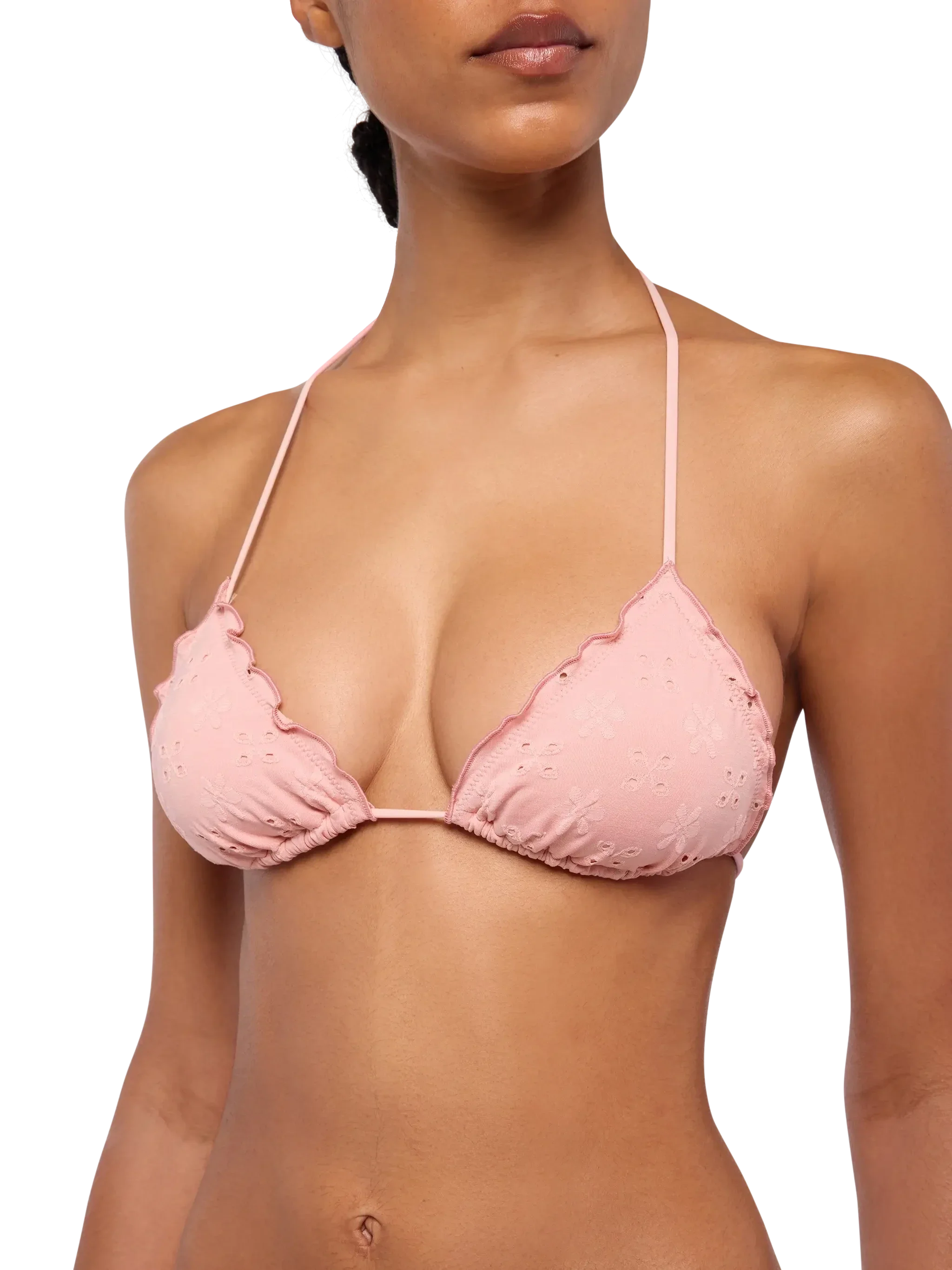 Bikini classico a triangolo Sagittarius Moon in pizzo Sangallo rosa - Image 5