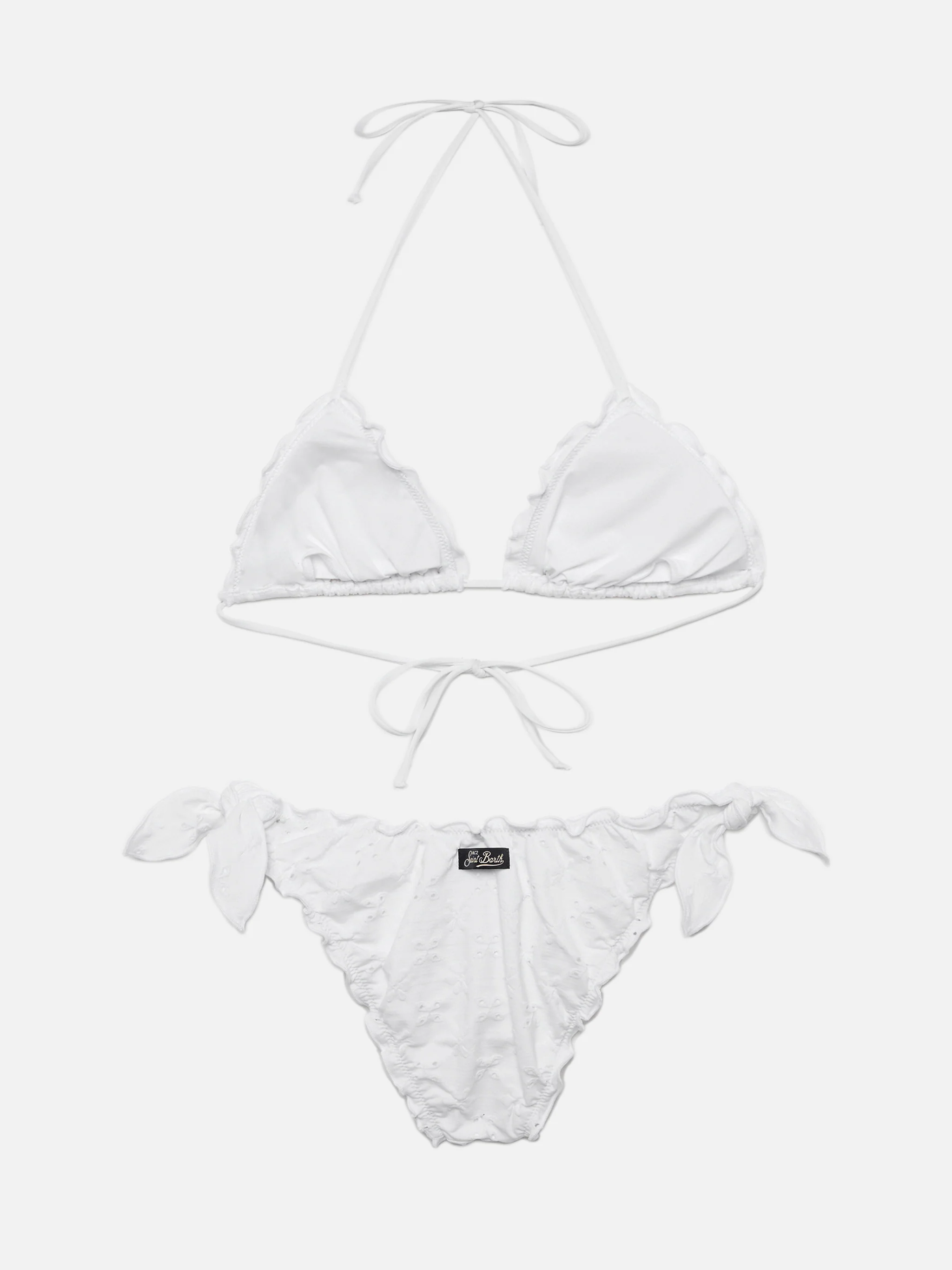 Bikini classico a triangolo Sagittarius Moon in pizzo Sangallo bianco - Image 3
