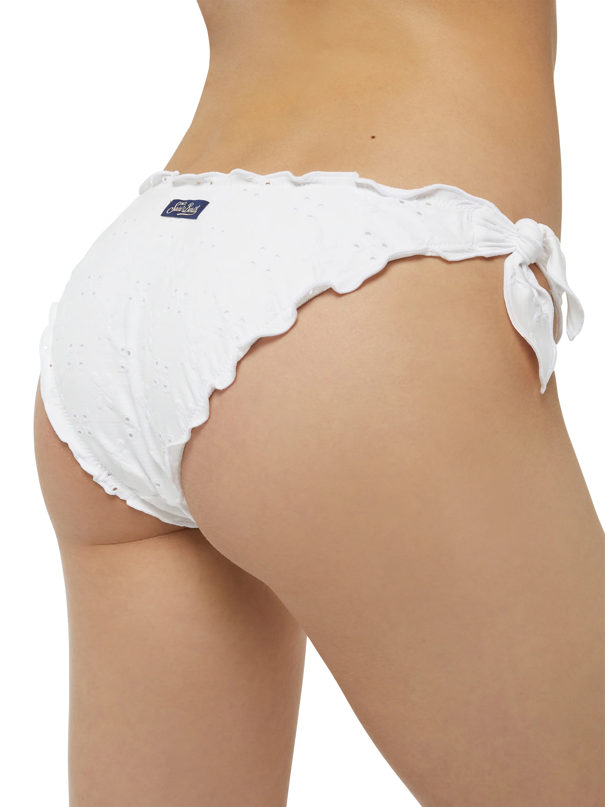 Bikini classico a triangolo Sagittarius Moon in pizzo Sangallo bianco - Image 6