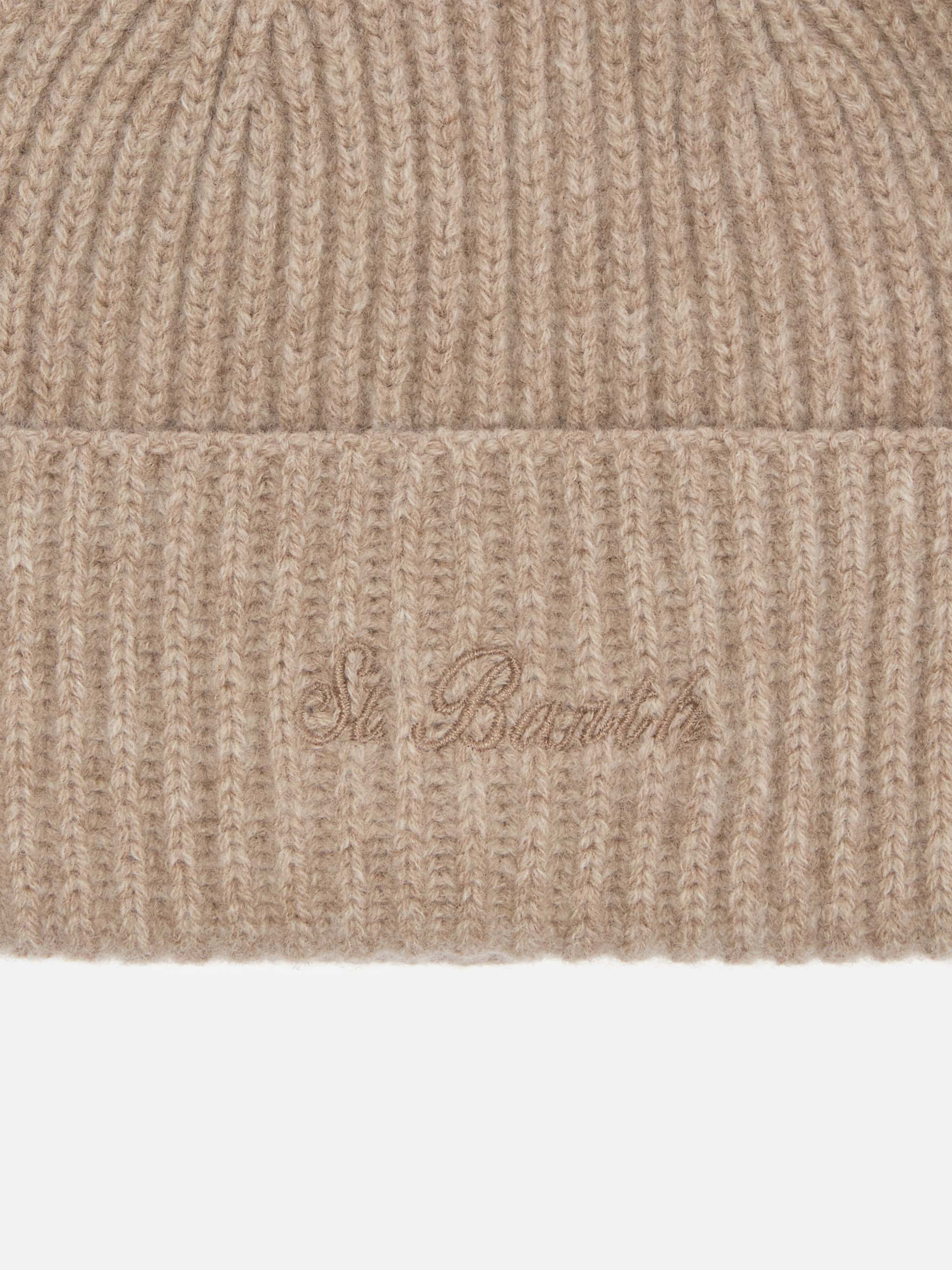 Berretto Moss in 100% LANA kaki con ricamo St. Barth - Image 2