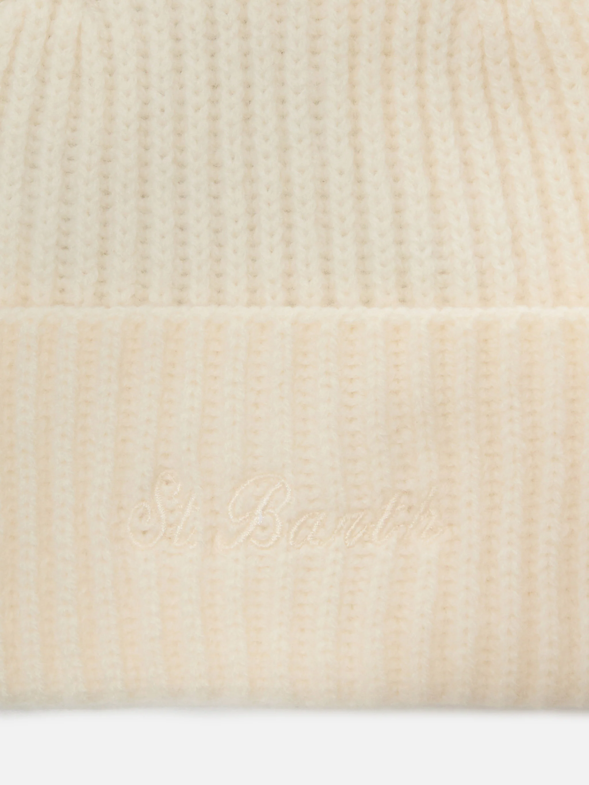 Berretto Moss in 100% LANA bianca con ricamo St. Barth - Image 2