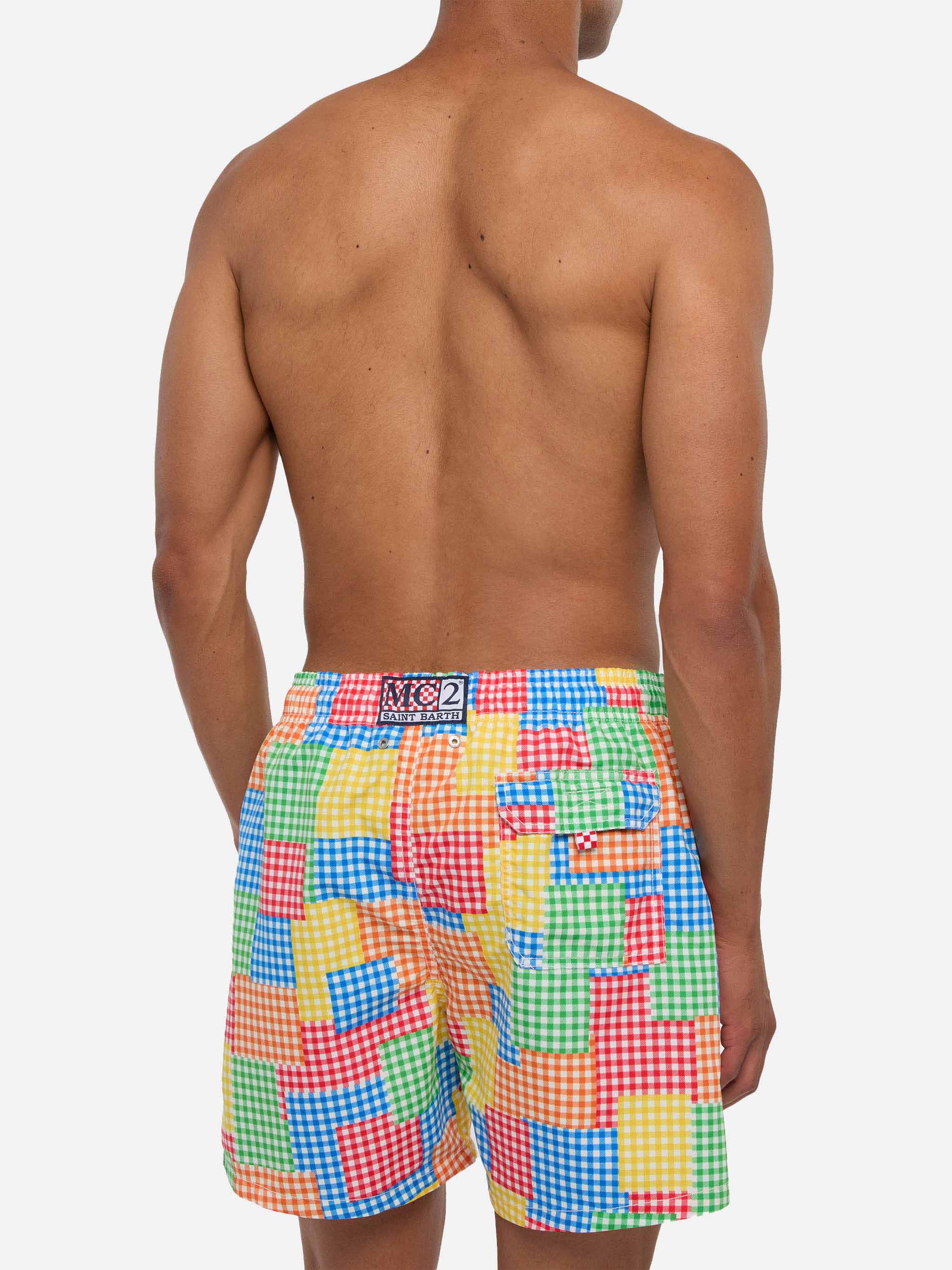 Costume da bagno da uomo vichy multicolore - Image 5