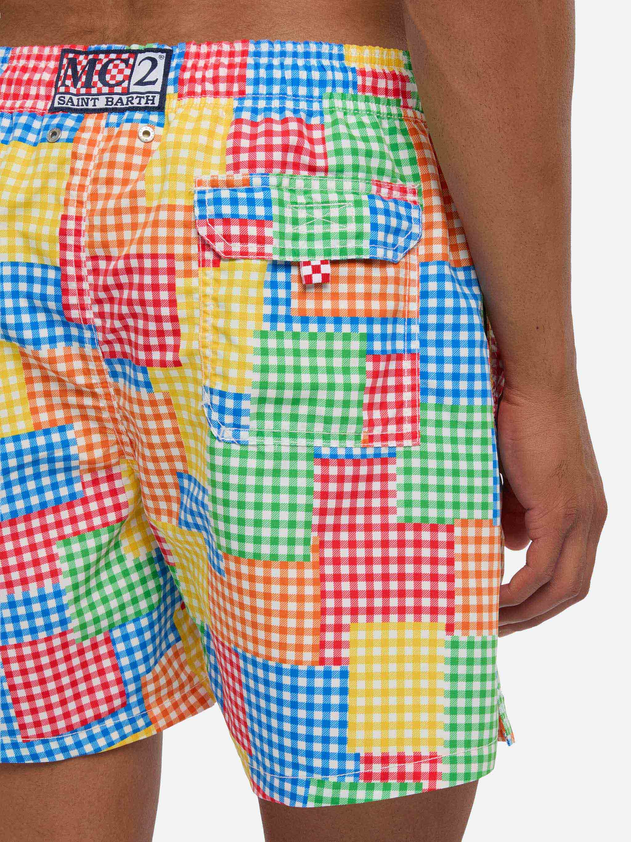 Costume da bagno da uomo vichy multicolore - Image 6