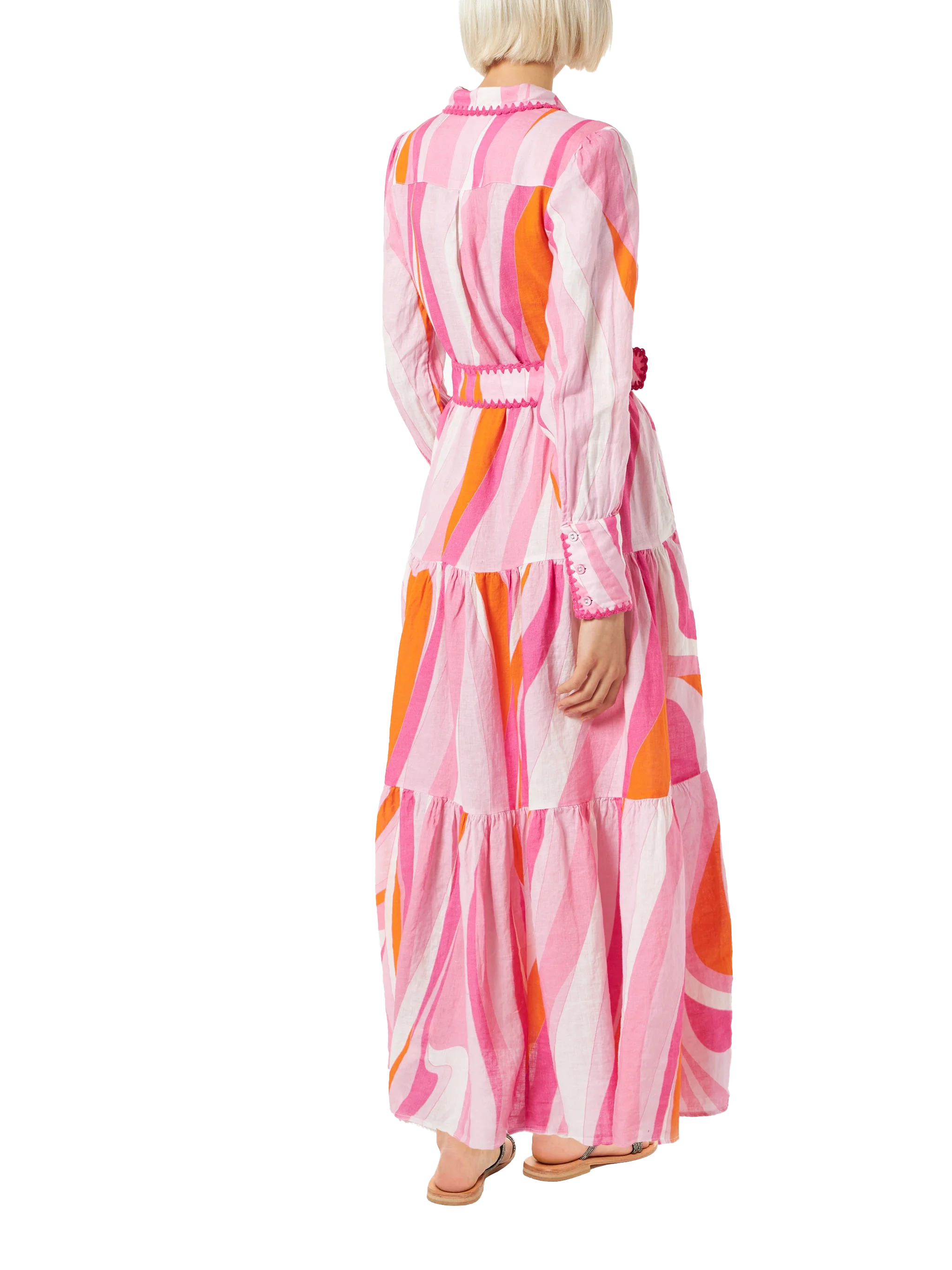 Abito a onde multicolore con ricami - Image 2
