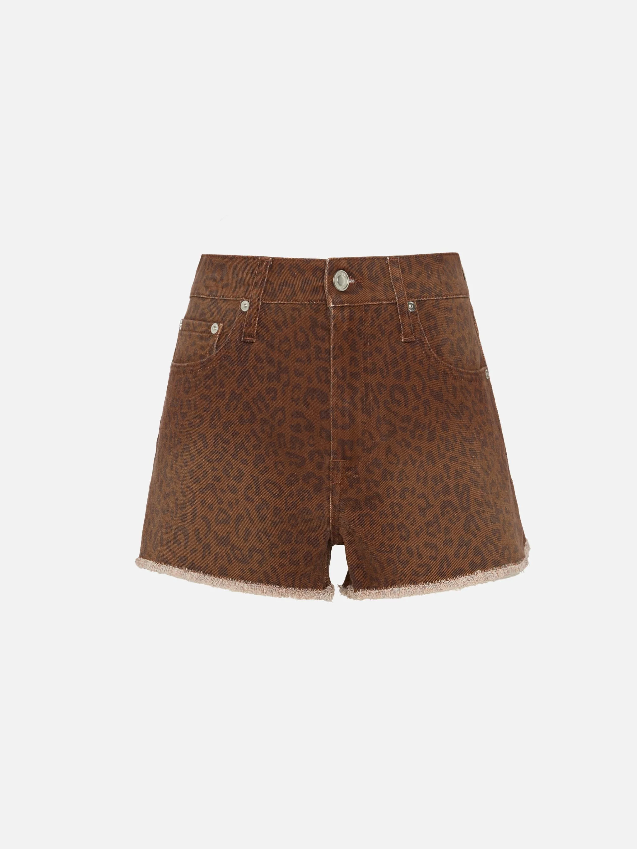 Shorts in denim con stampa animalier Musa - Image 4