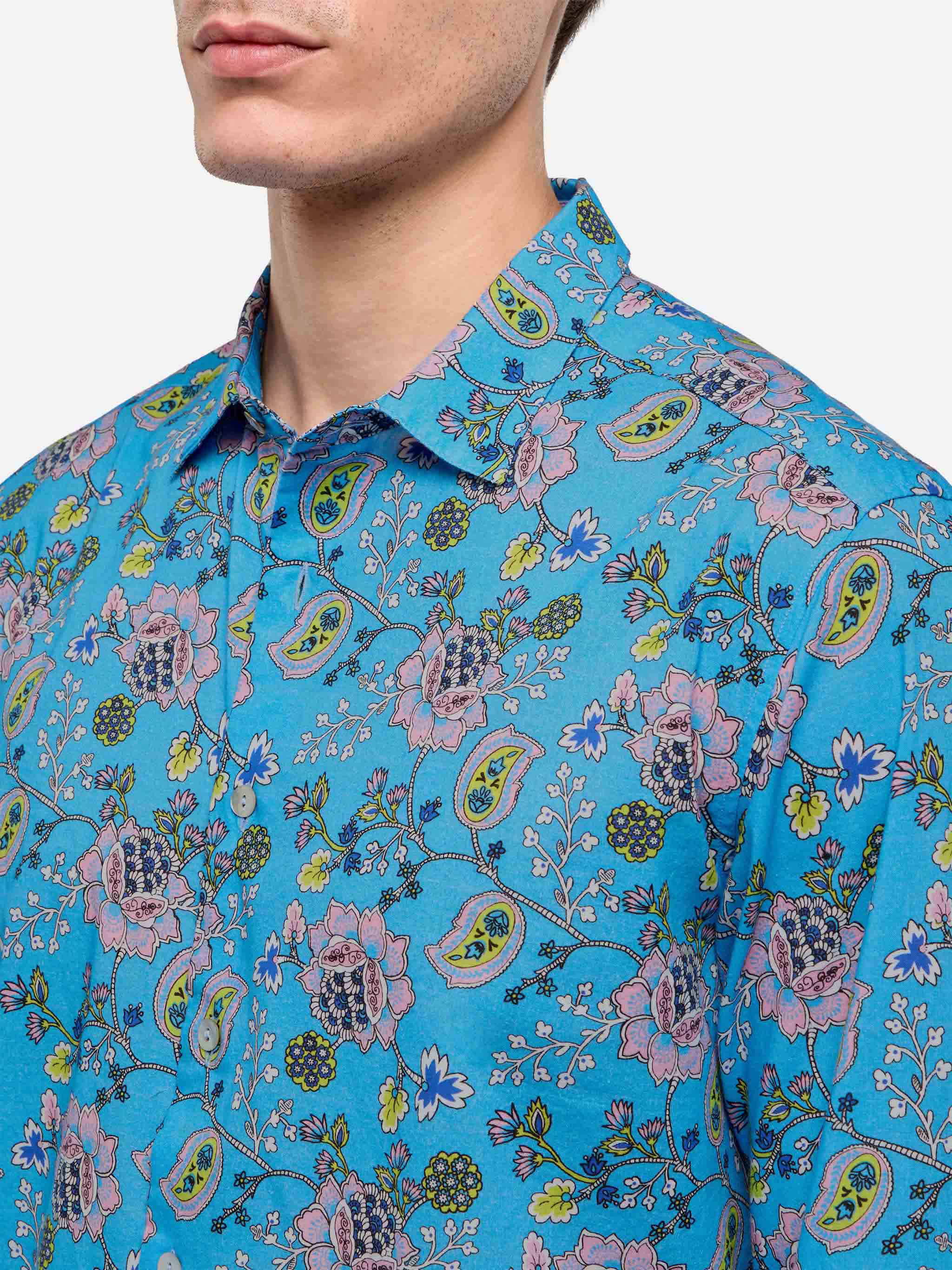 Camicia Sikelia in mussola di cotone con stampa boho - Image 2