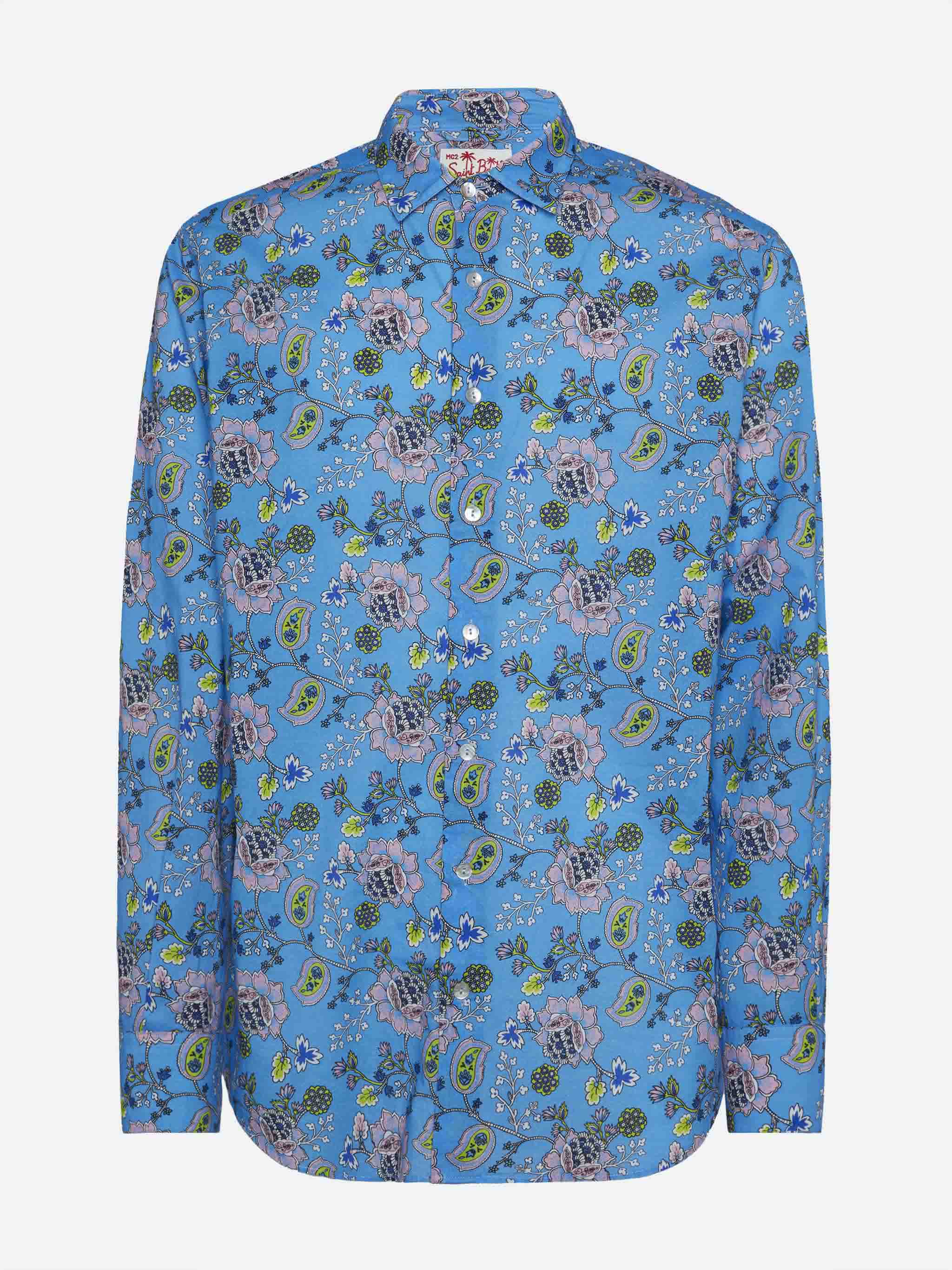 Camicia Sikelia in mussola di cotone con stampa boho - Image 4