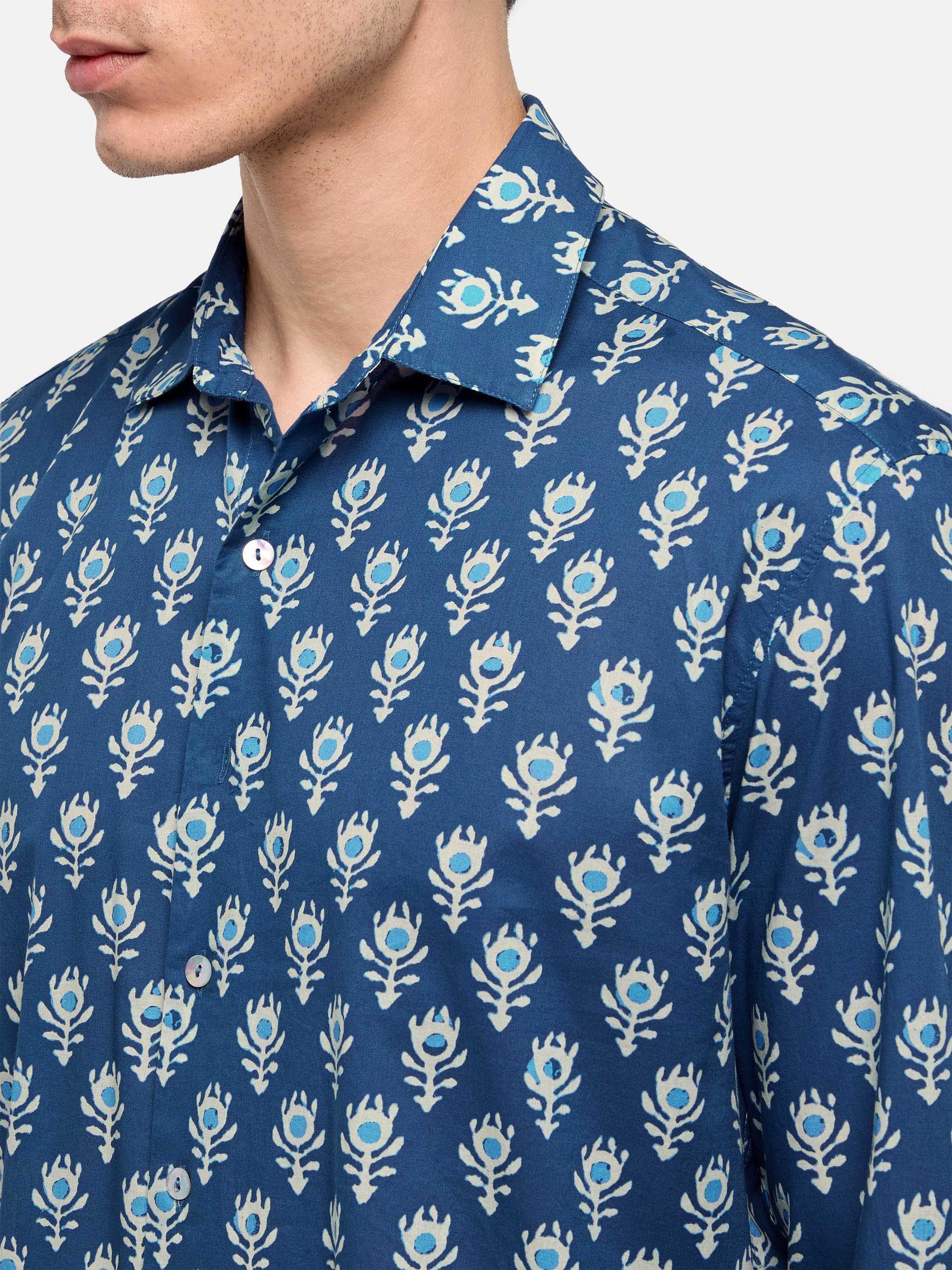 Camicia Sikelia in mussola di cotone con stampa boho - Image 2