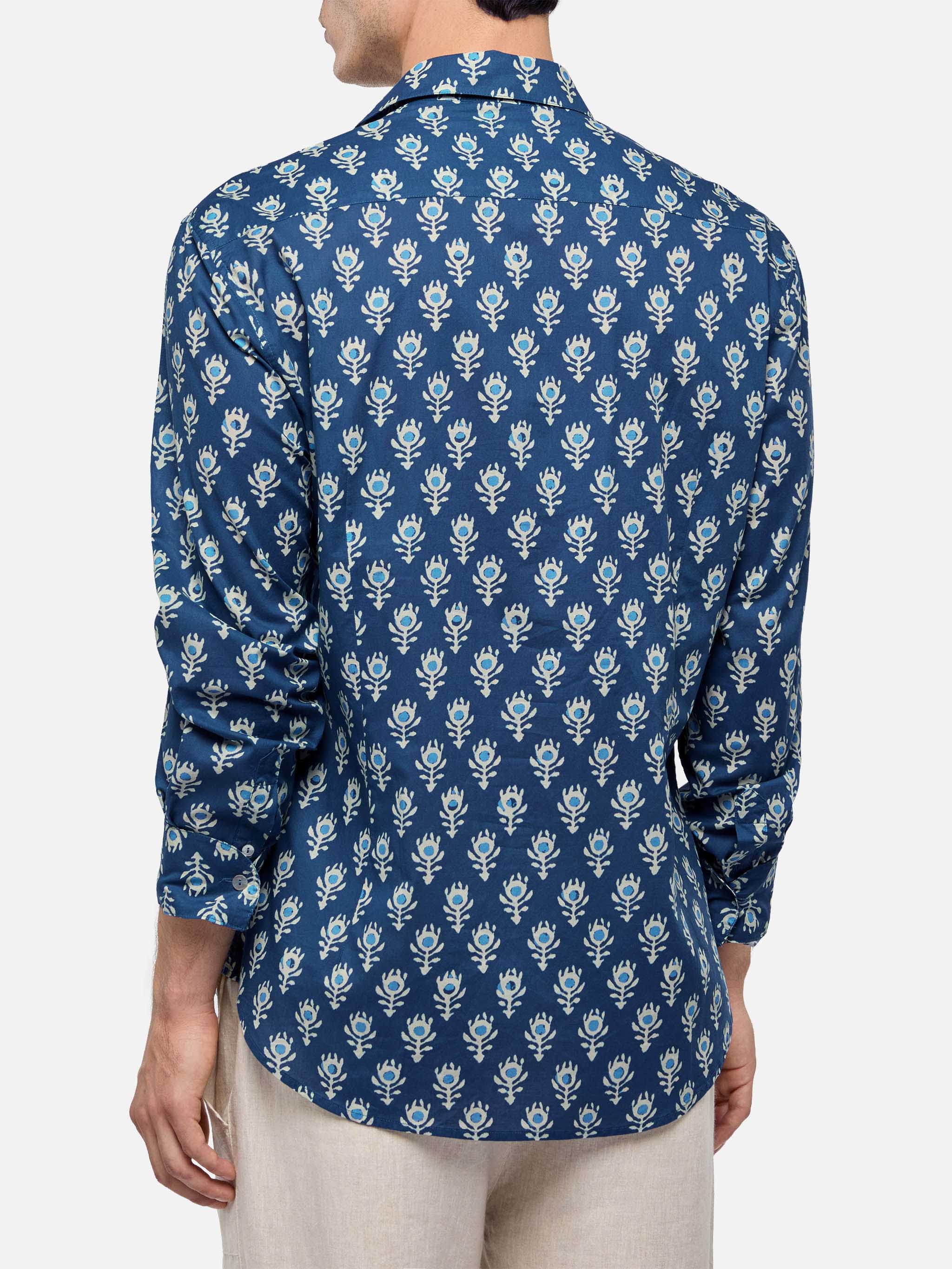 Camicia Sikelia in mussola di cotone con stampa boho - Image 3