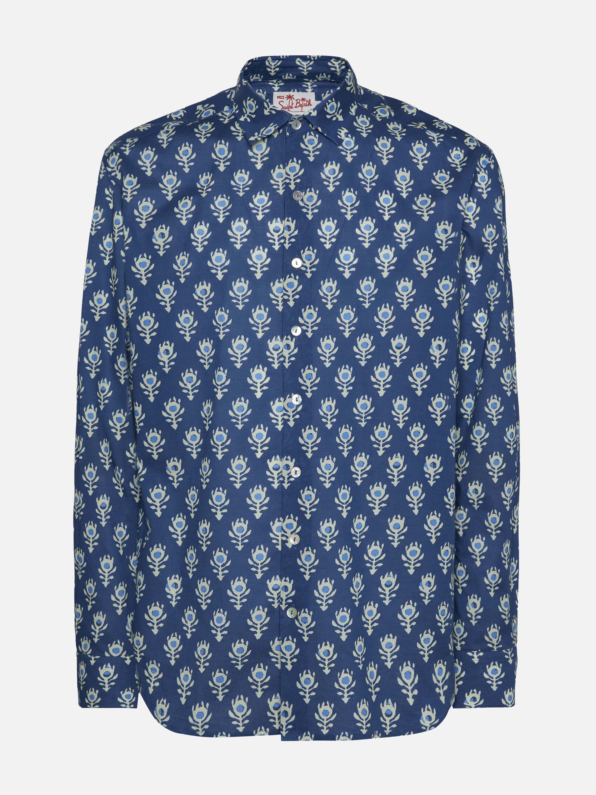 Camicia Sikelia in mussola di cotone con stampa boho - Image 4