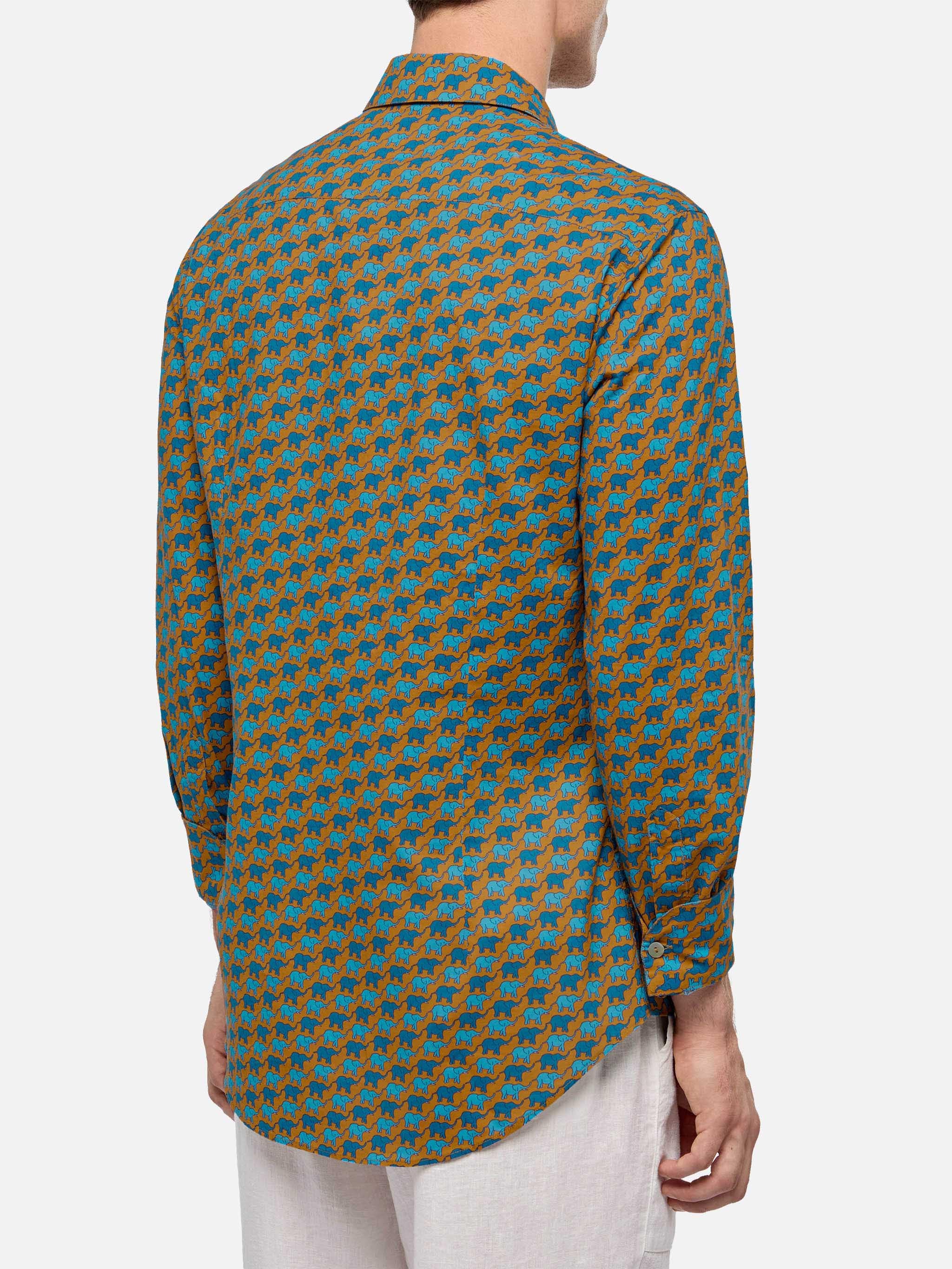 Camicia Sikelia in mussola di cotone con stampa elefantini - Image 3