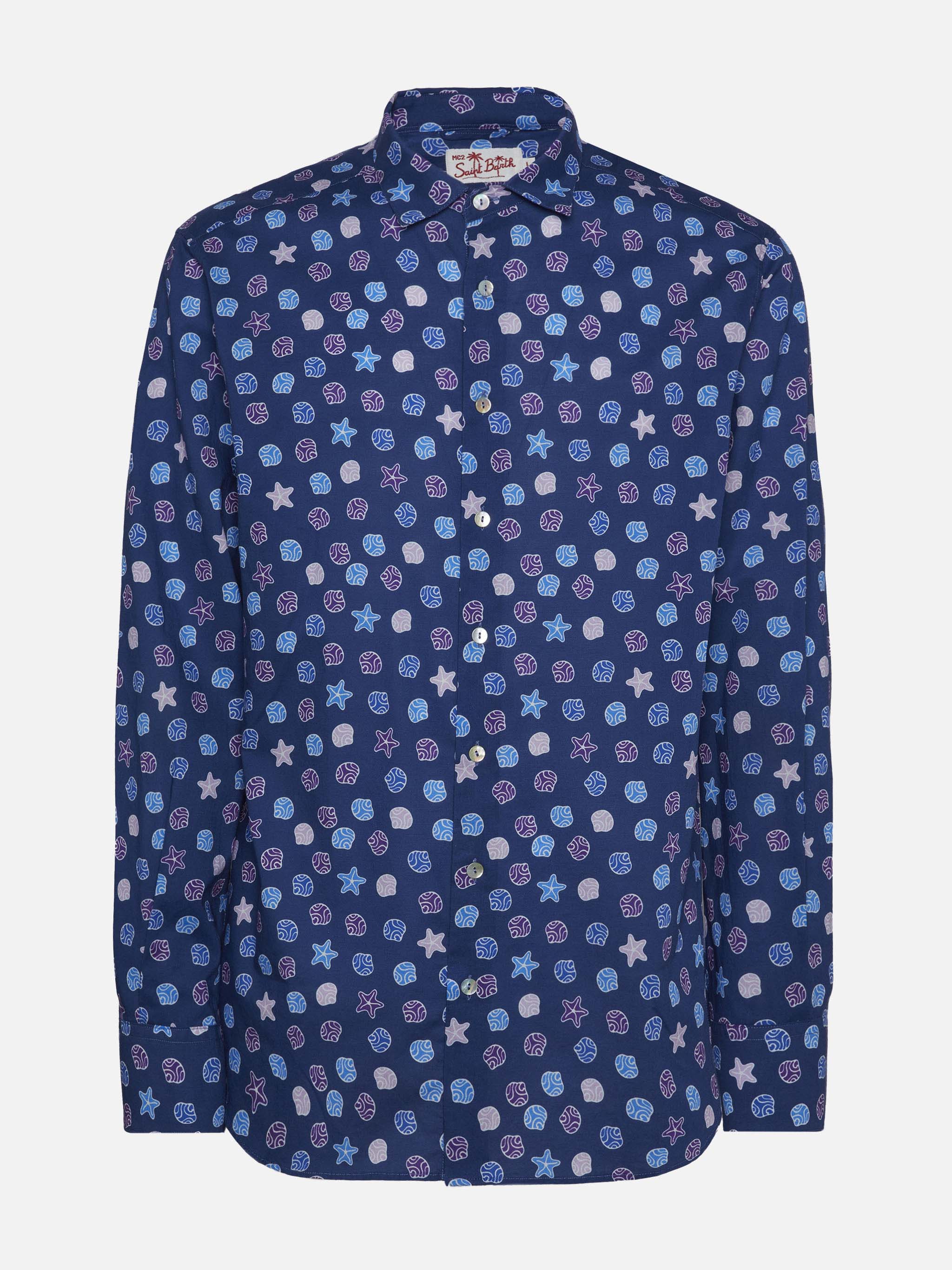 Camicia Sikelia in mussola di cotone con stampa etnica - Image 4