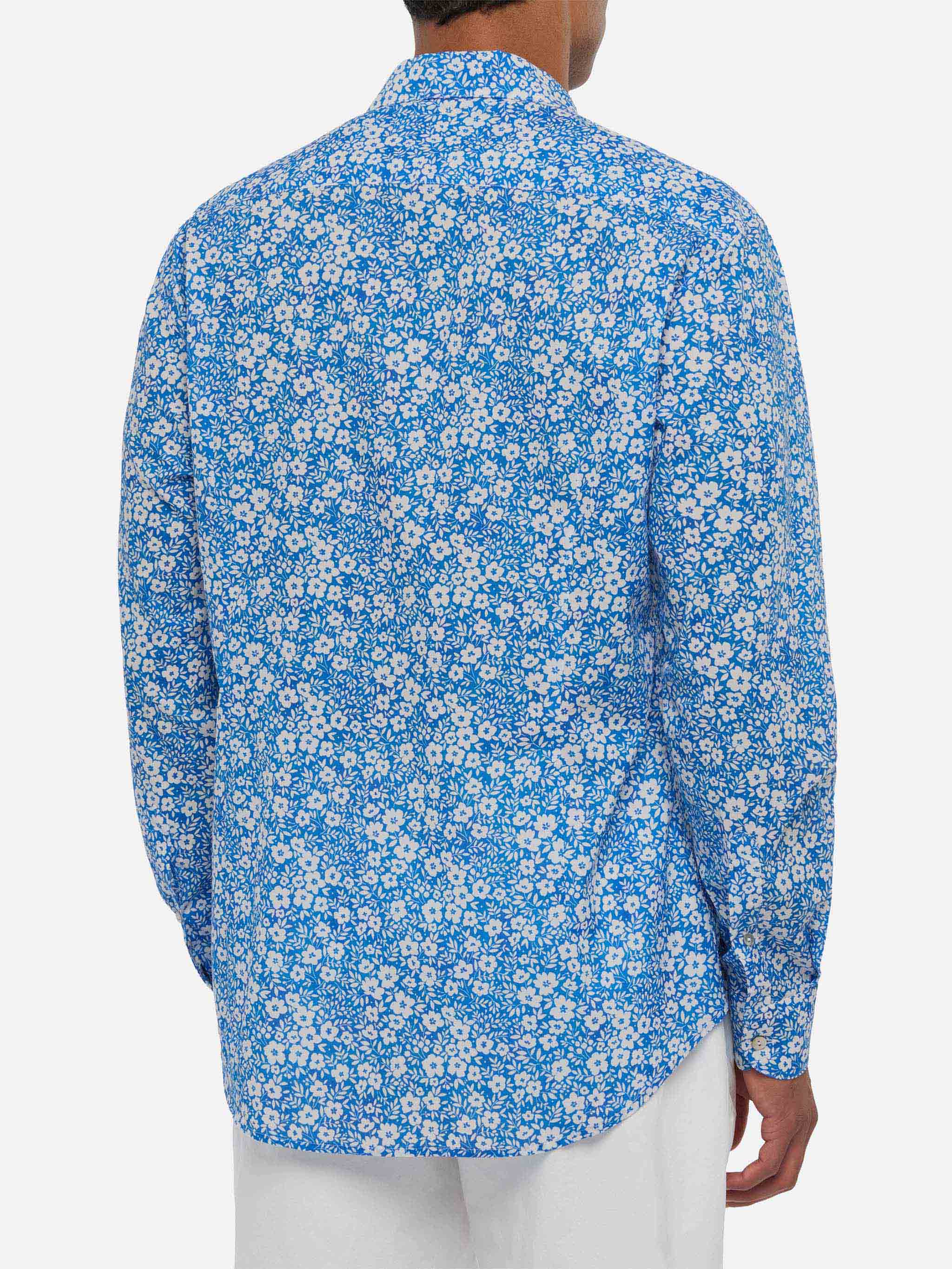 Camicia Sikelia in mussola di cotone con stampa fiori - Image 3