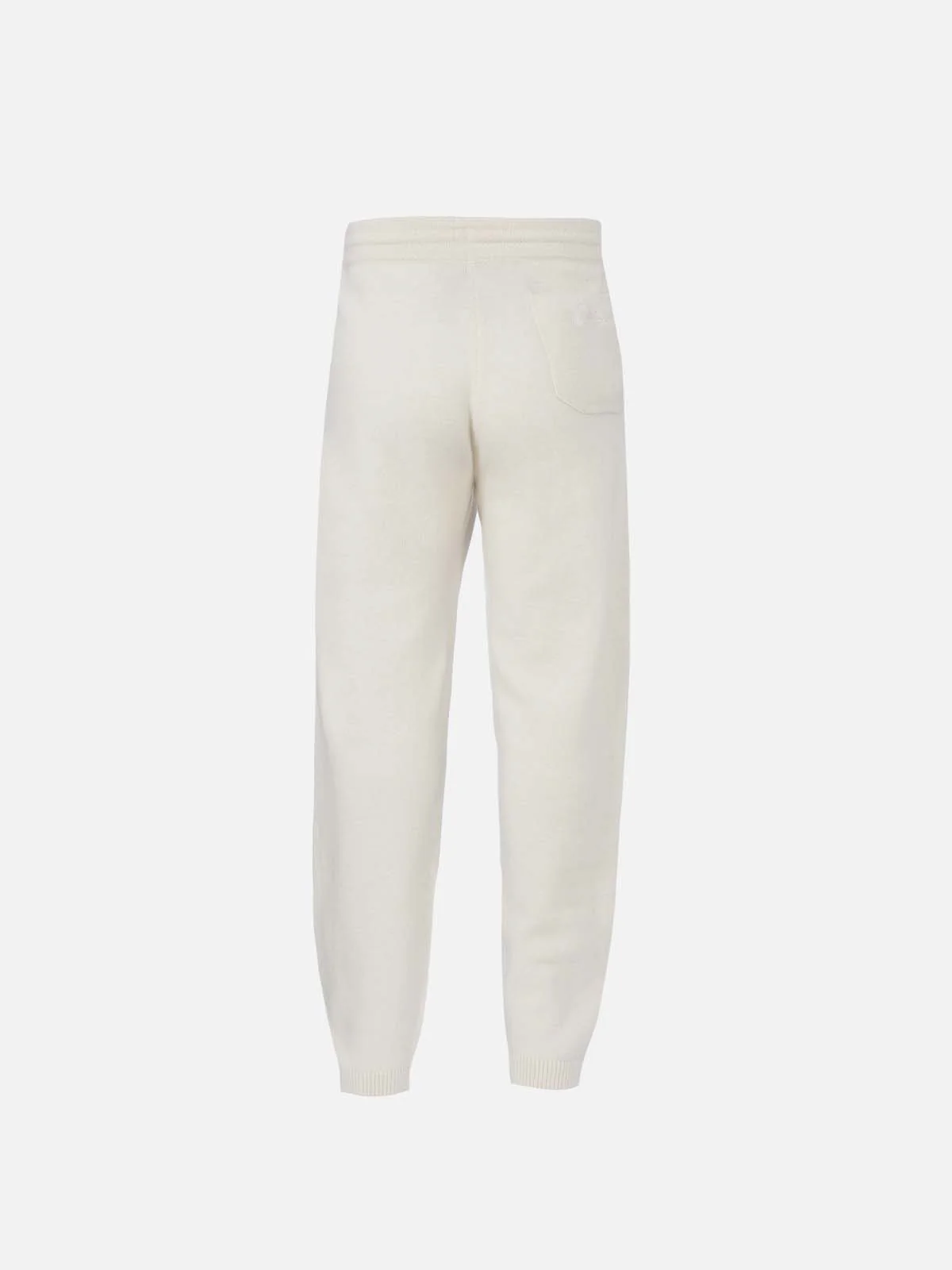 Pantaloni jogger in maglia bianco sporco da bambina - Image 2