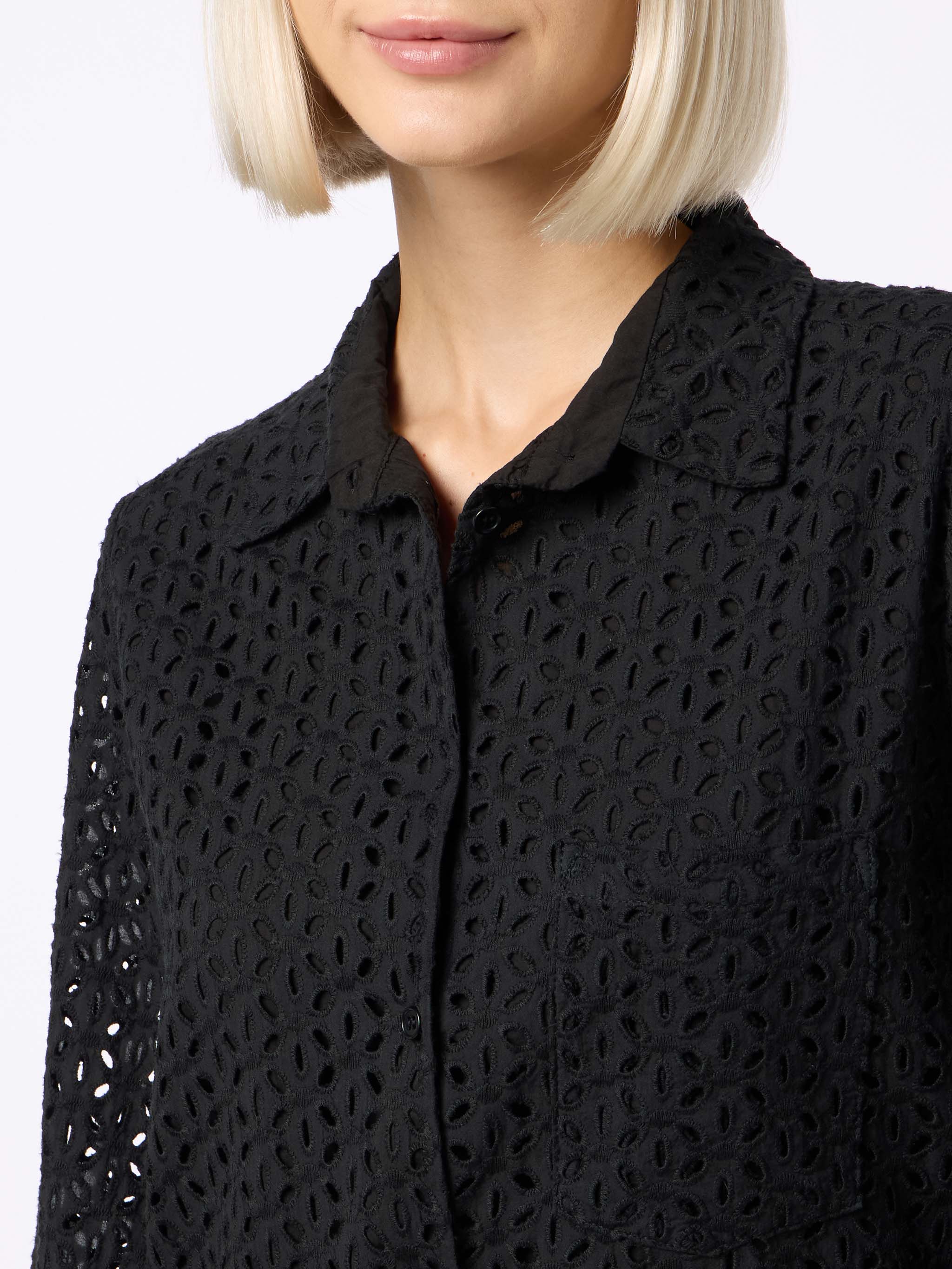 Abito Helena Embry in cotone sangallo nero - Image 3