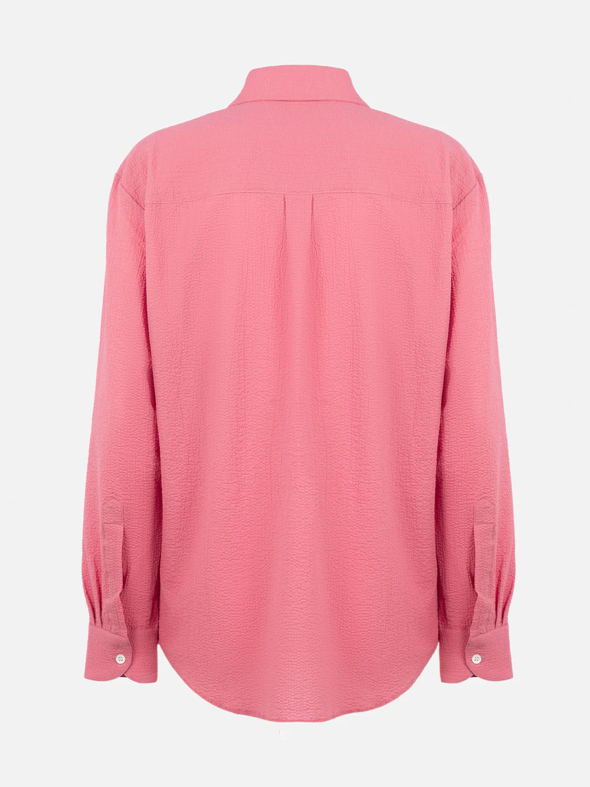 Camicia Aisha in seersucker rosa tinta unita - Image 5