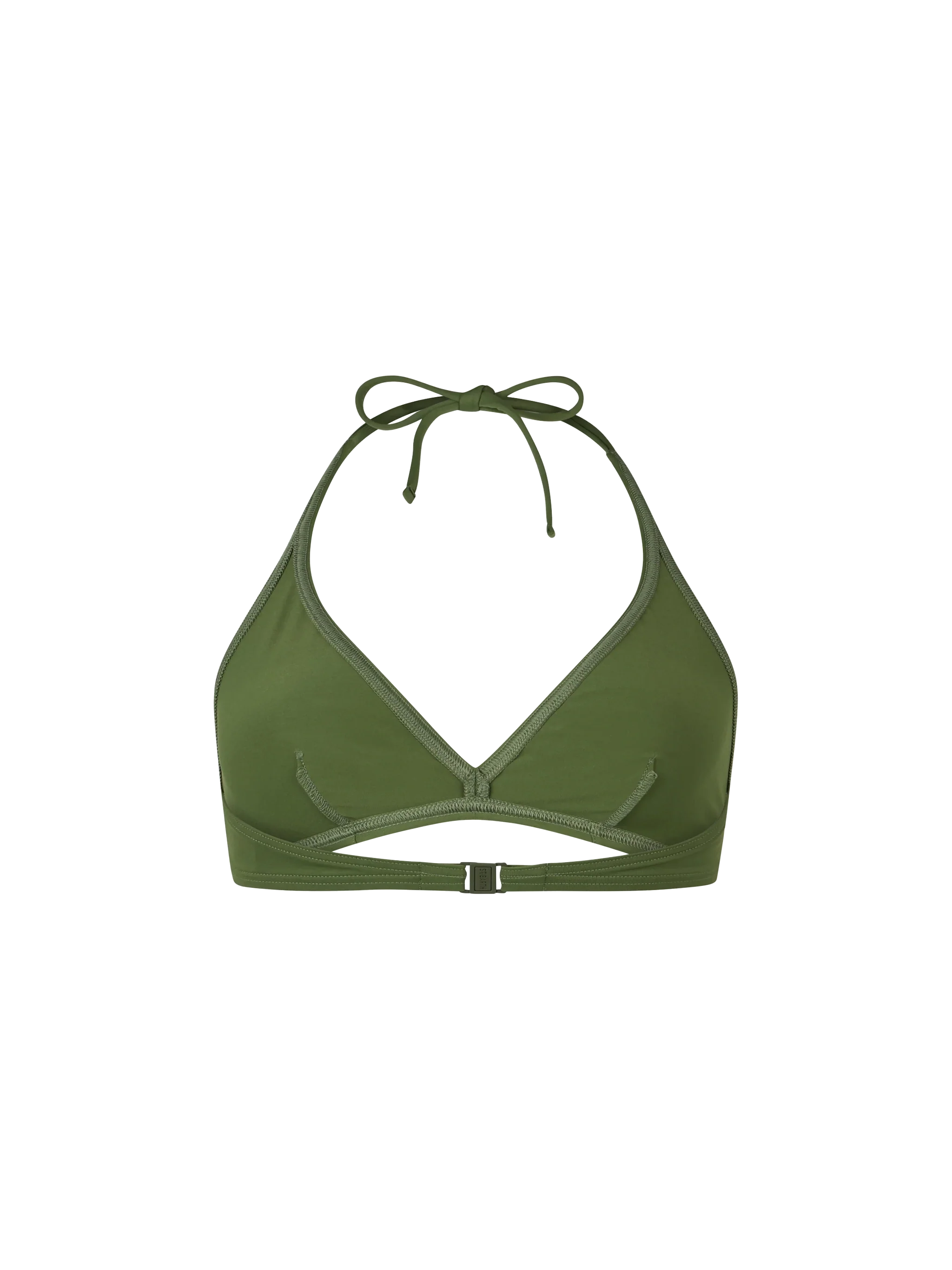 Top bikini Gaia a bralette in tessuto elasticizzato verde militare  - Image 2